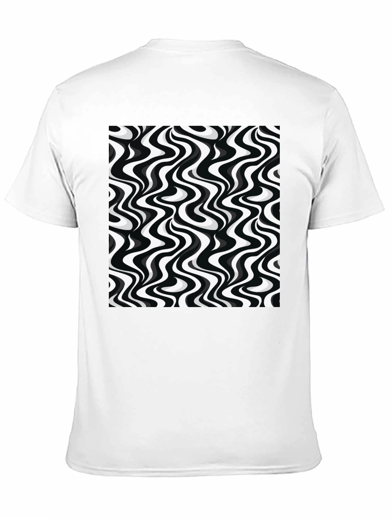 Retro Wavy Black & White Graphic Tee
