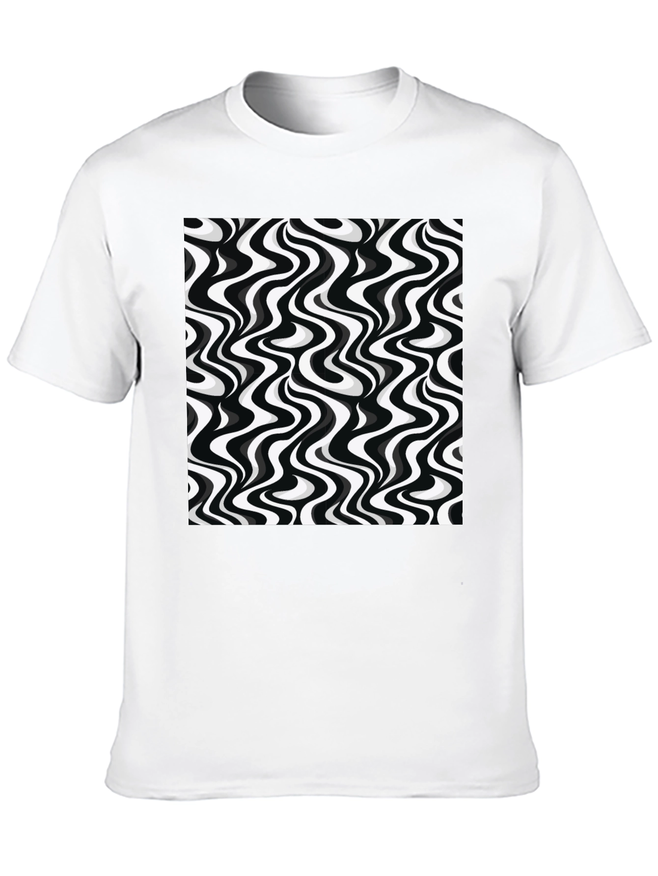 Retro Wavy Black & White Graphic Tee