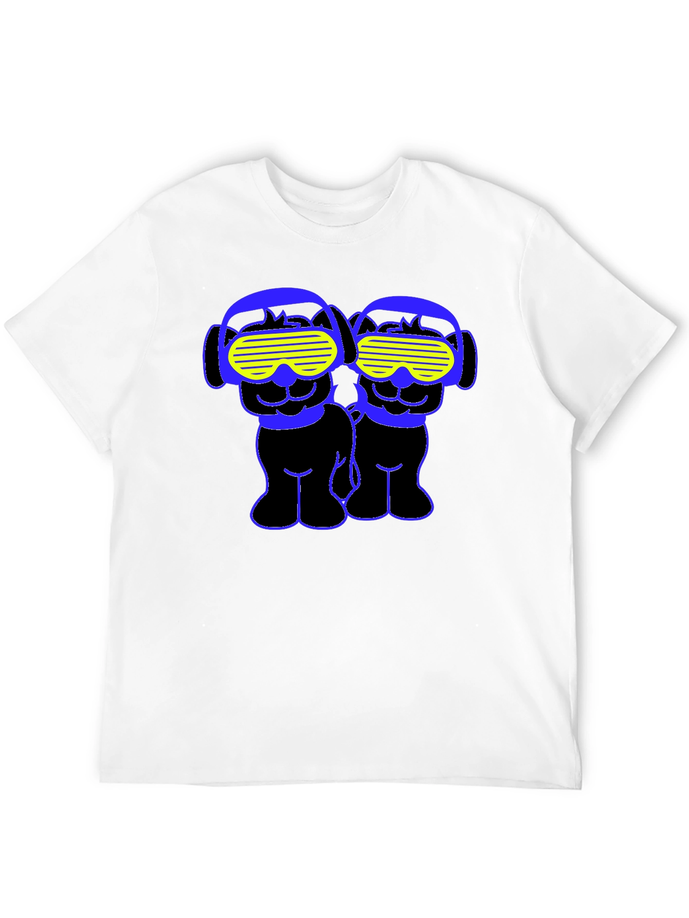 Funky Twin Dogs Graphic Tee - Black