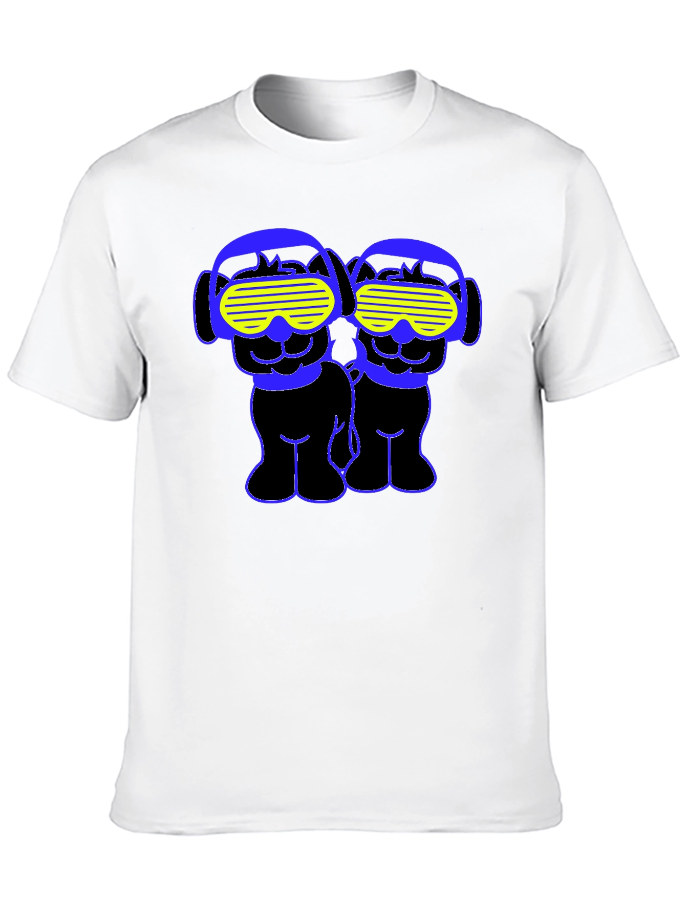 Funky Twin Dogs Graphic Tee - Black