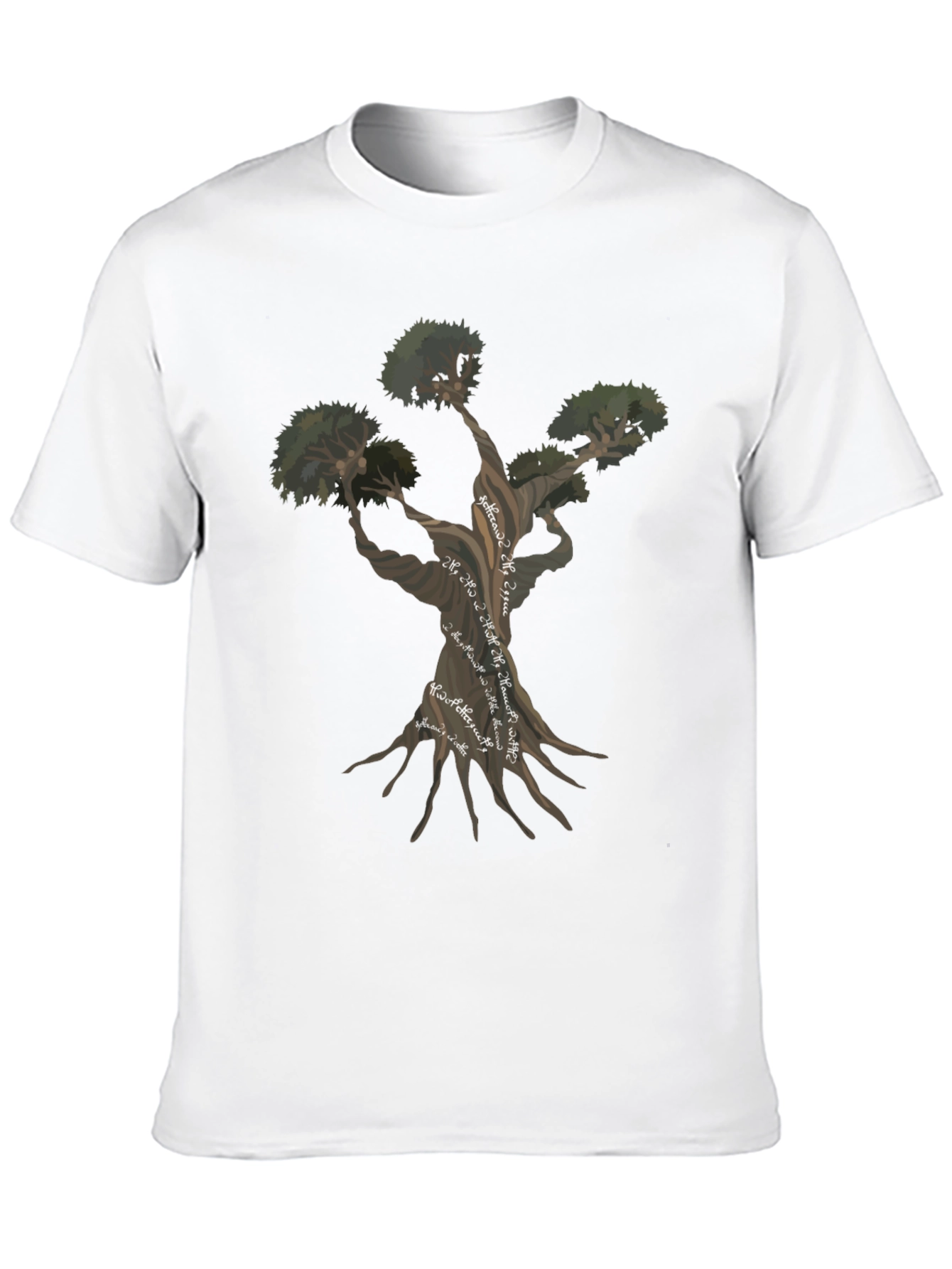Unique Tree Graphic Black T-Shirt