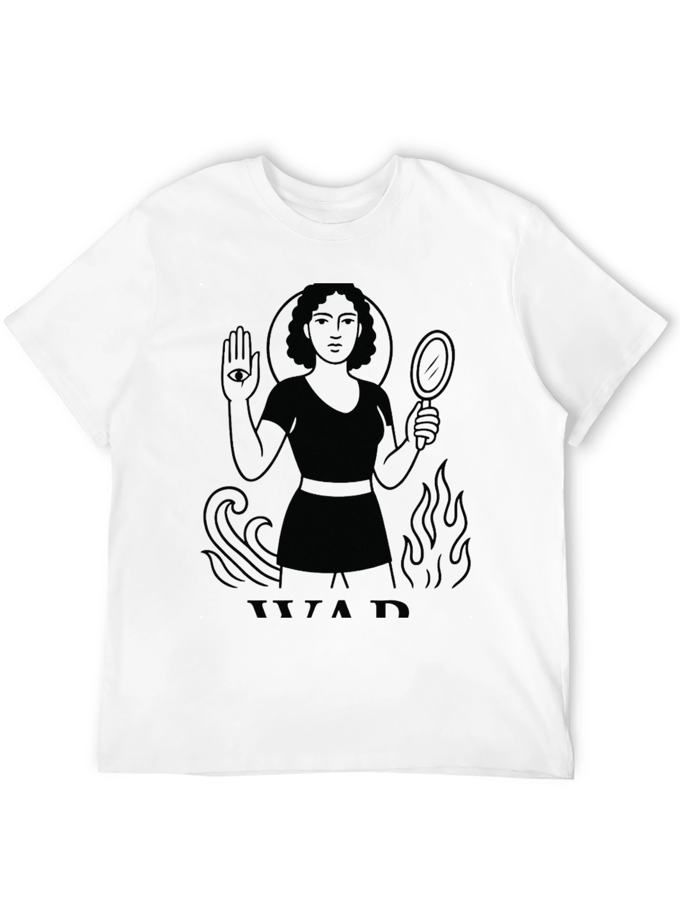 Occult Goddess Graphic Tee - Unisex Black Cotton T-Shirt
