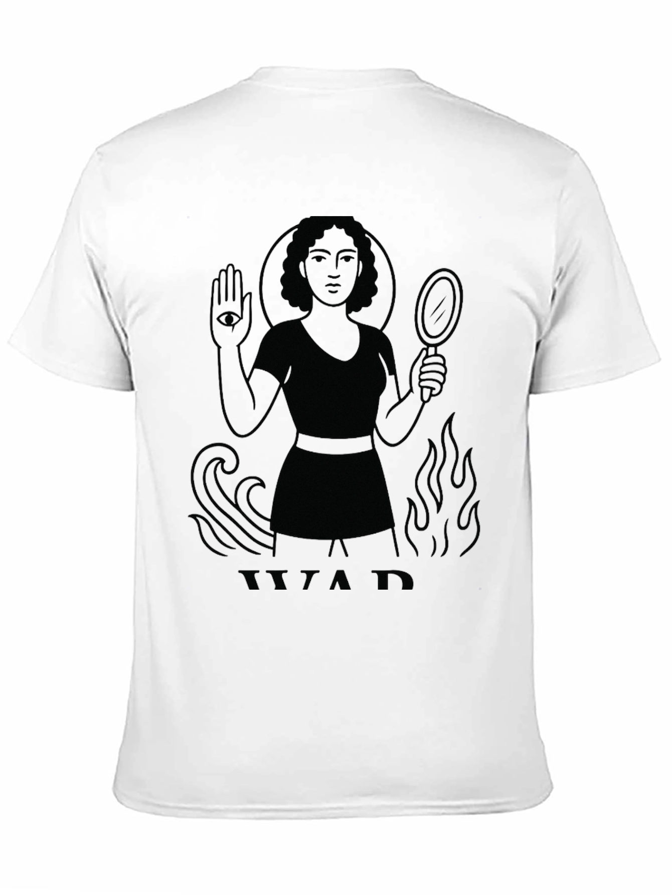 Occult Goddess Graphic Tee - Unisex Black Cotton T-Shirt