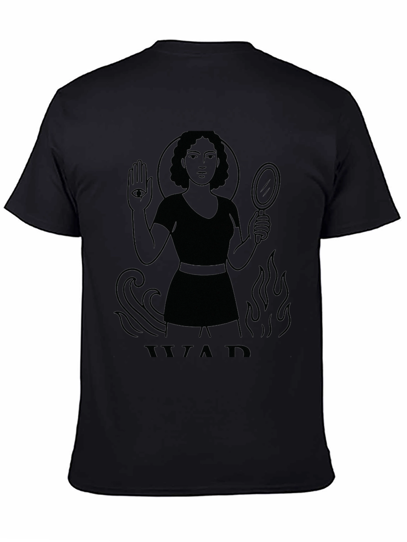 Occult Goddess Graphic Tee - Unisex Black Cotton T-Shirt