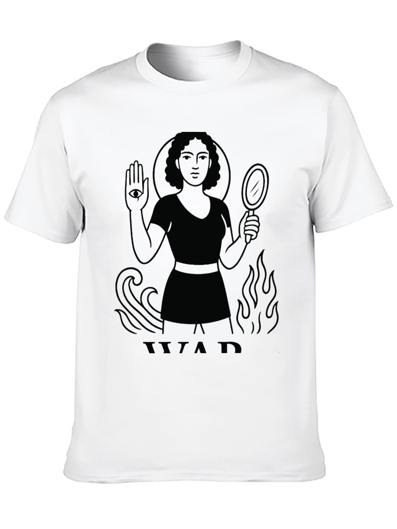 Occult Goddess Graphic Tee - Unisex Black Cotton T-Shirt