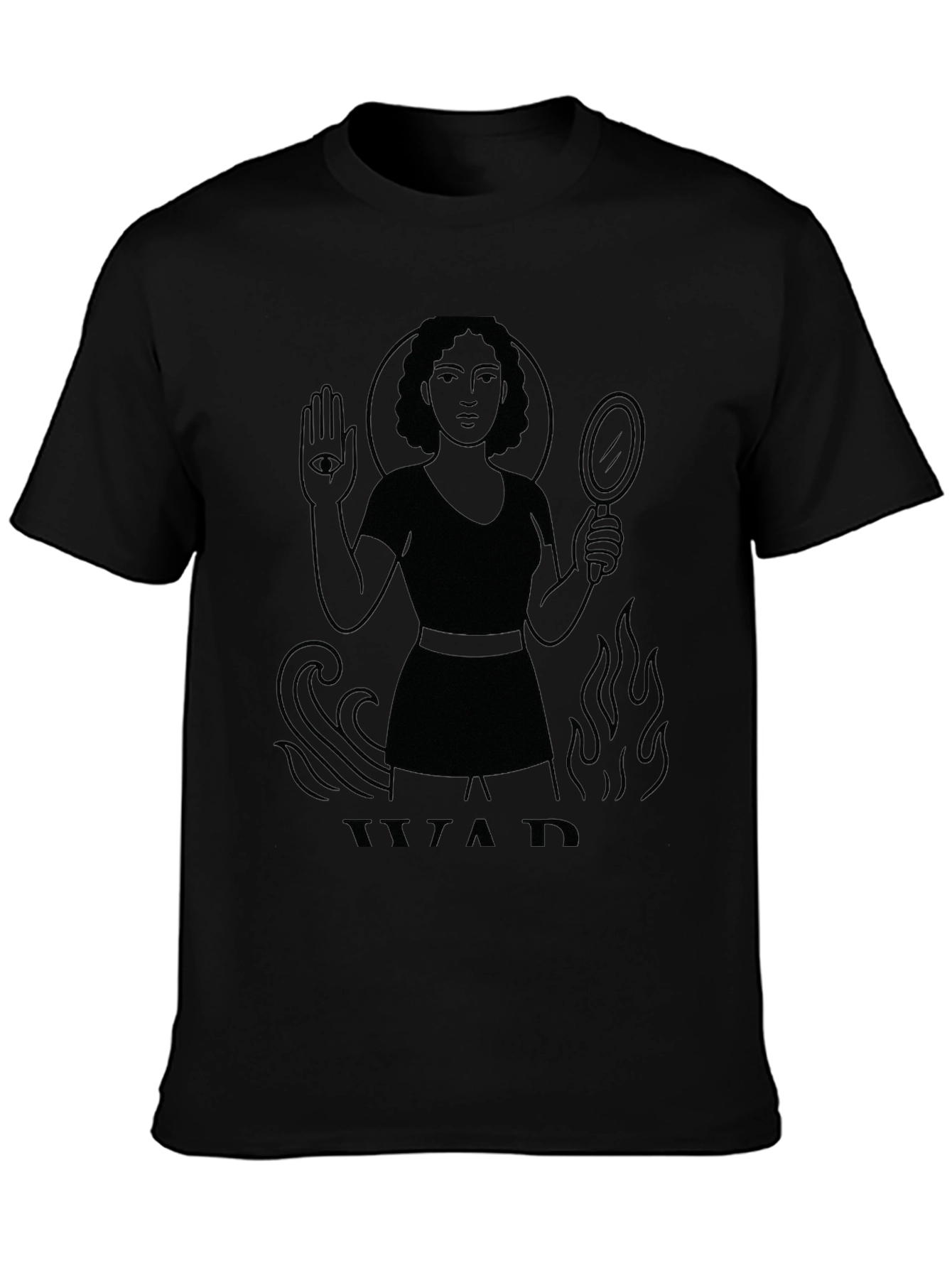 Occult Goddess Graphic Tee - Unisex Black Cotton T-Shirt
