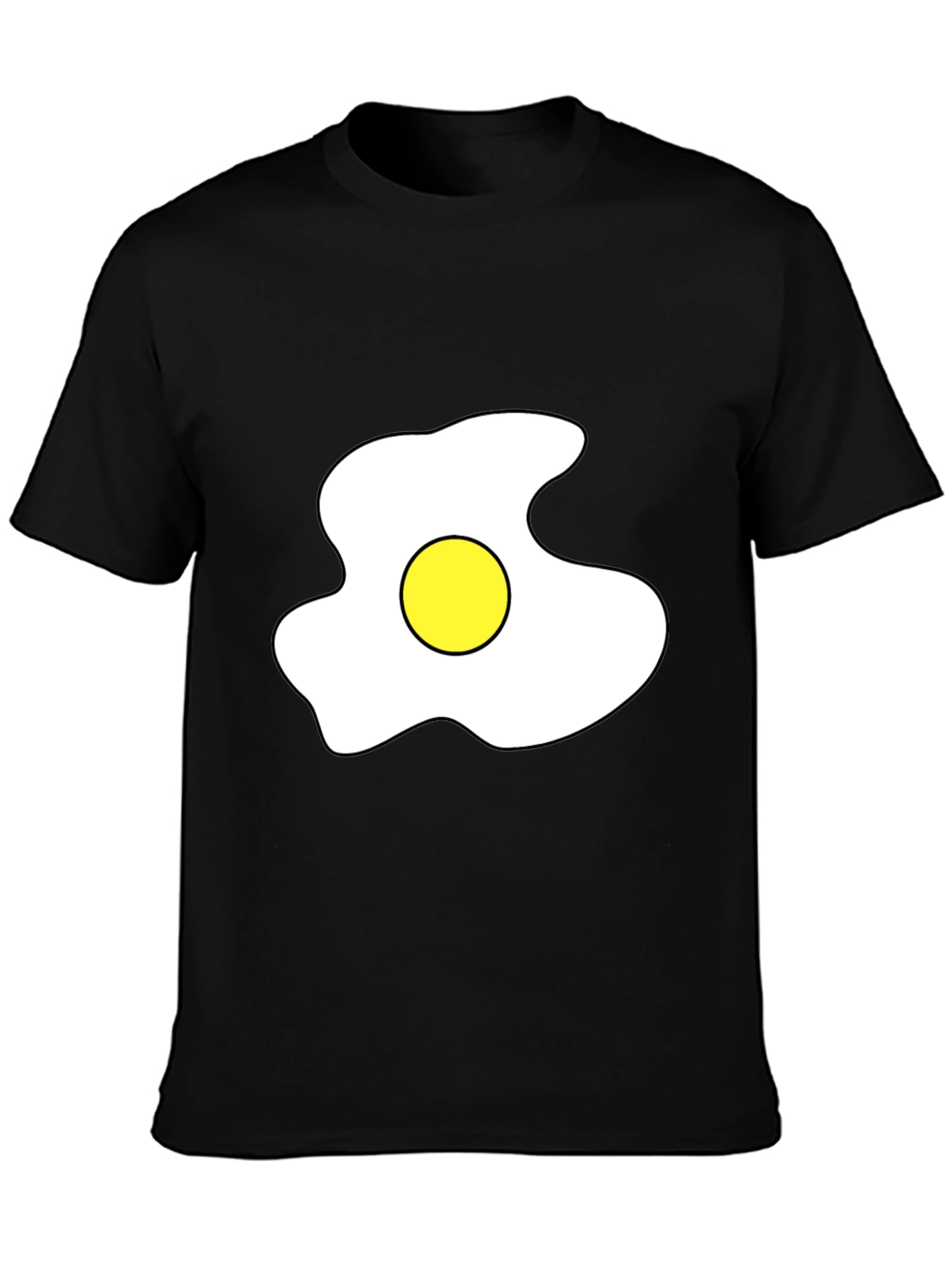 Fried Egg Graphic Tee - Casual Black T-Shirt