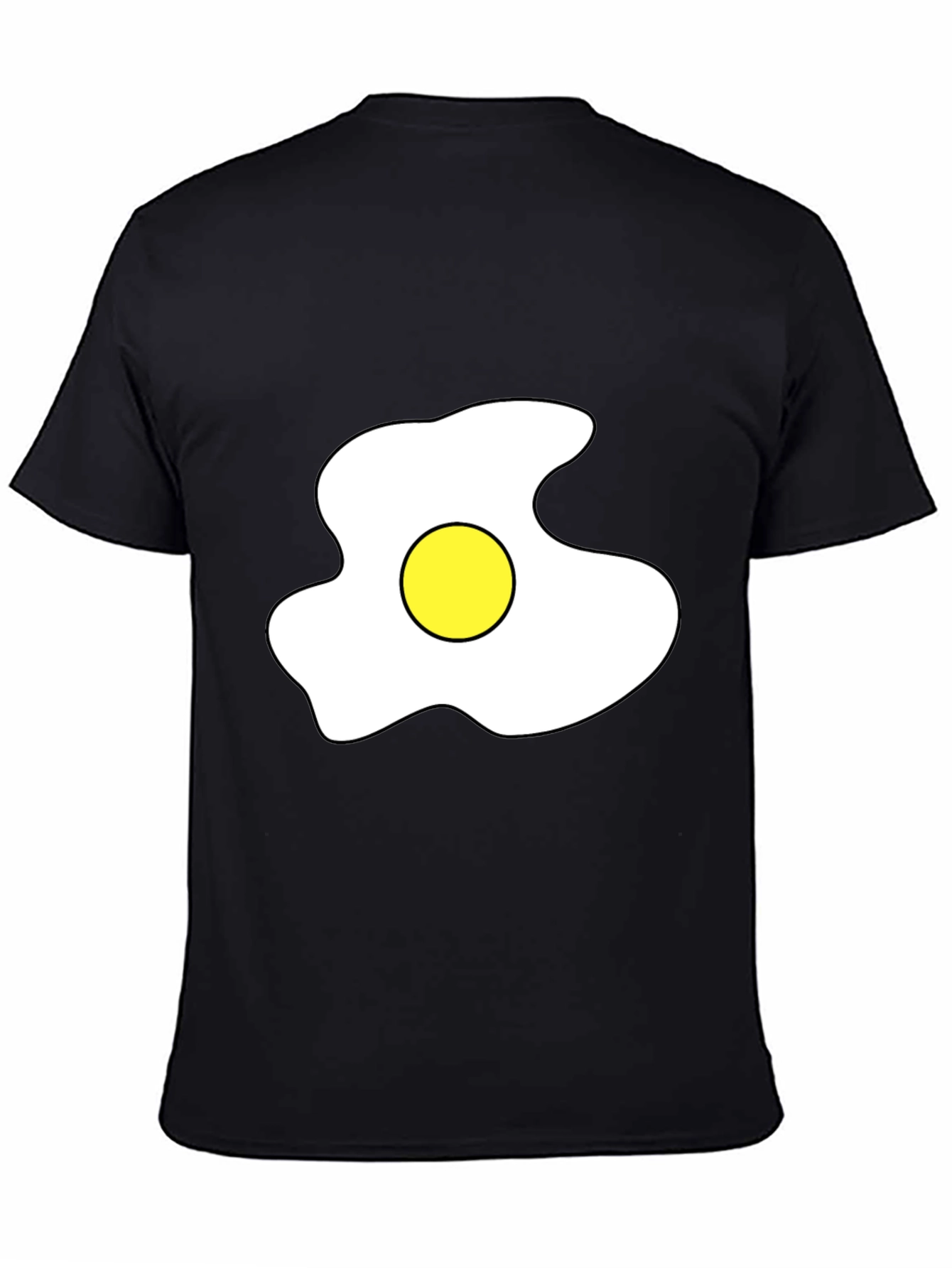 Fried Egg Graphic Tee - Casual Black T-Shirt