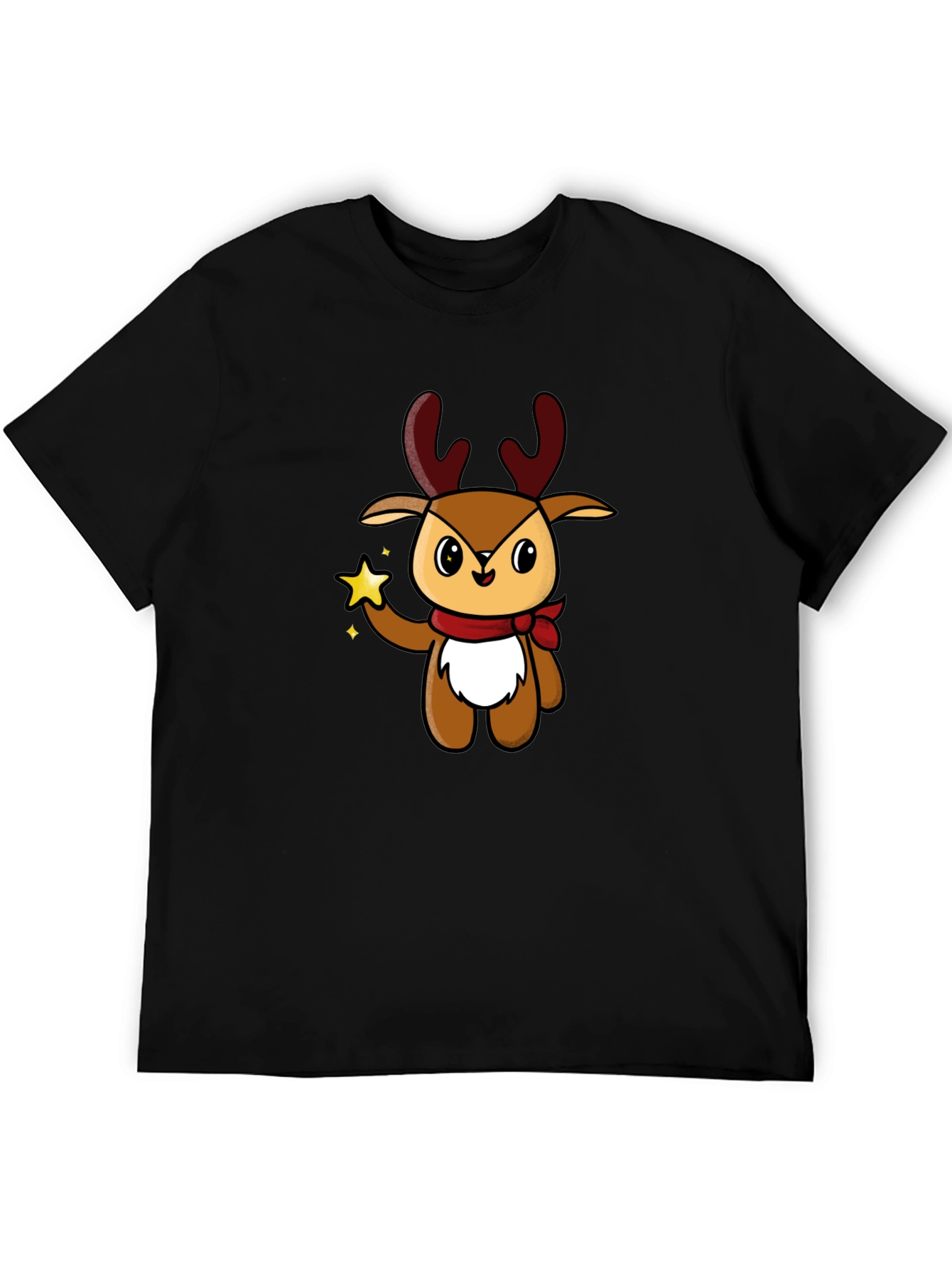 Cute Reindeer Graphic Tee - Holiday Style