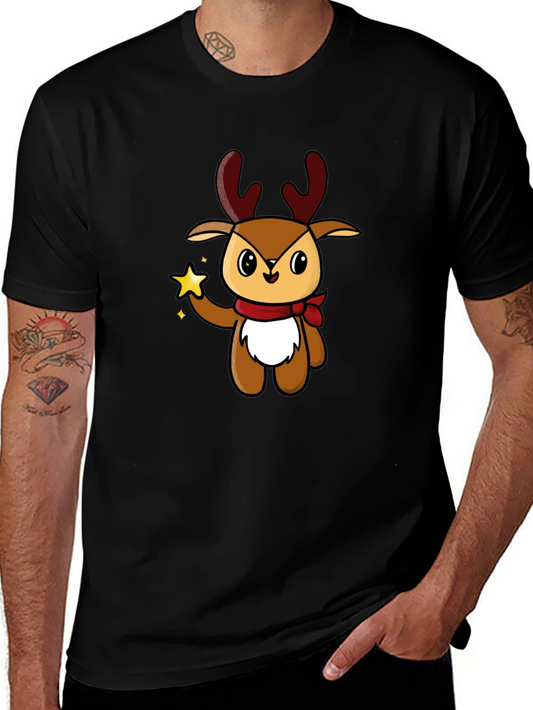 Cute Reindeer Graphic Tee - Holiday Style