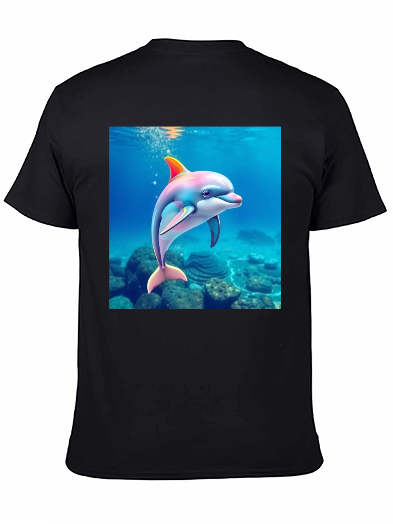 Dolphin Graphic Black T-Shirt
