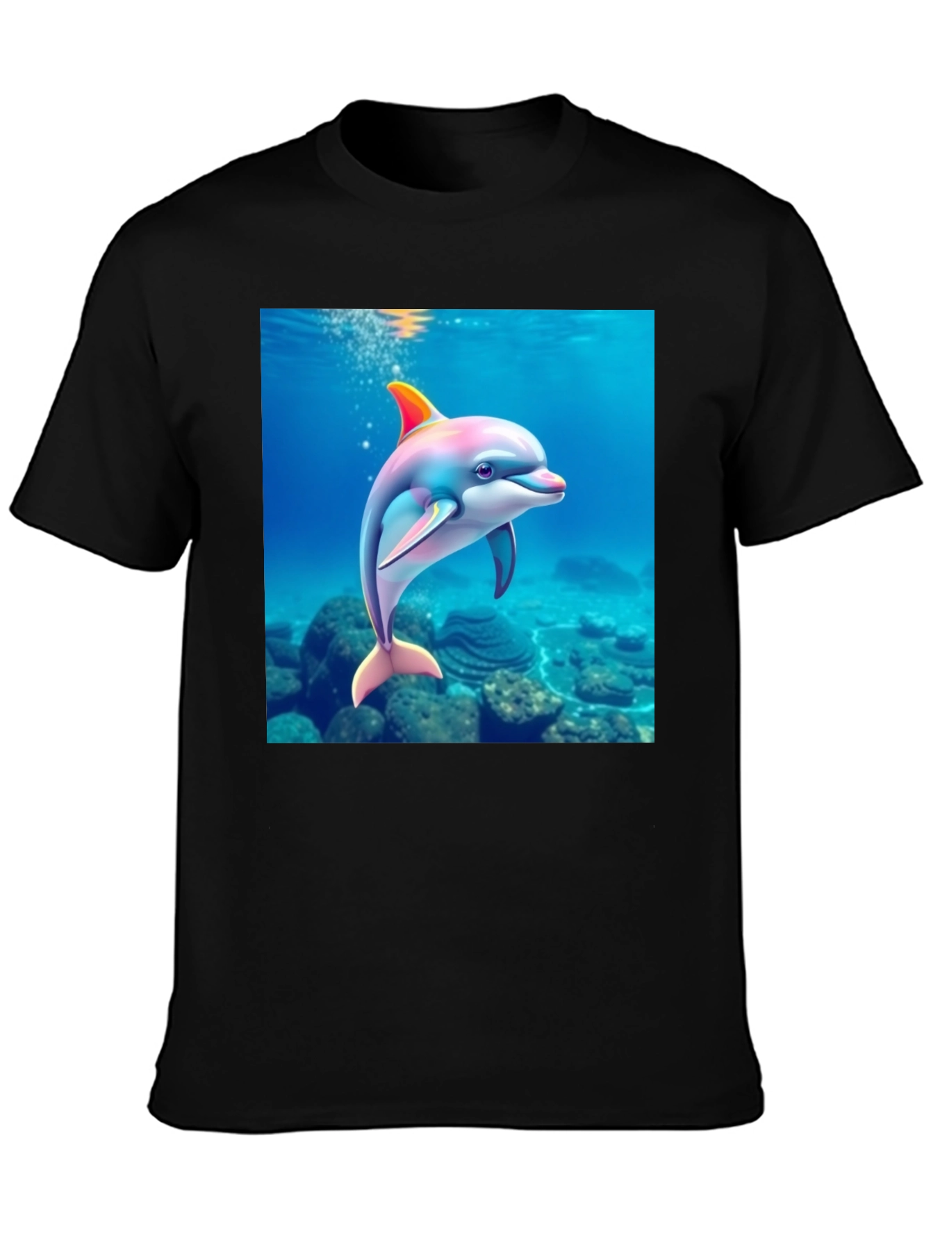 Dolphin Graphic Black T-Shirt