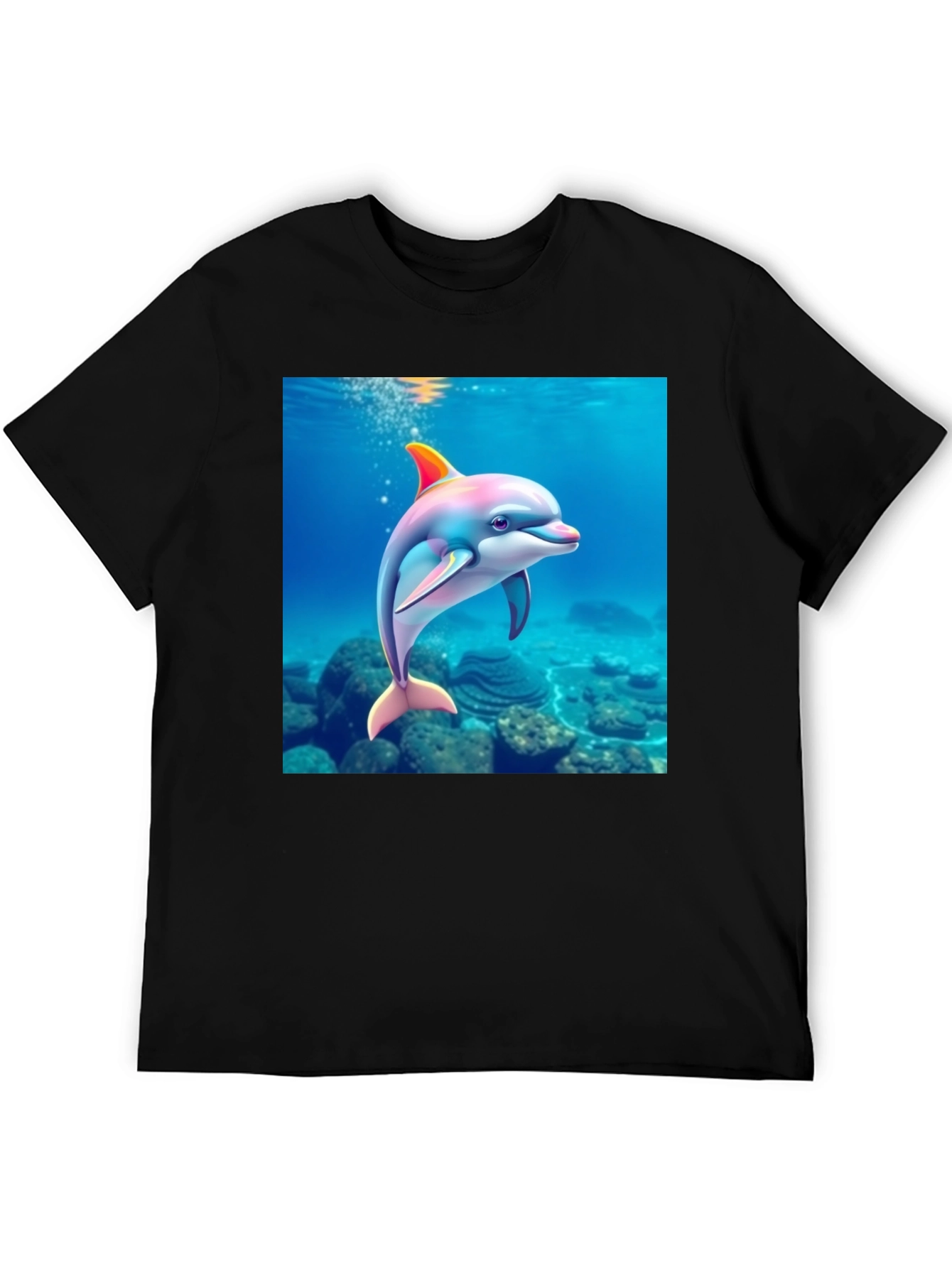 Dolphin Graphic Black T-Shirt