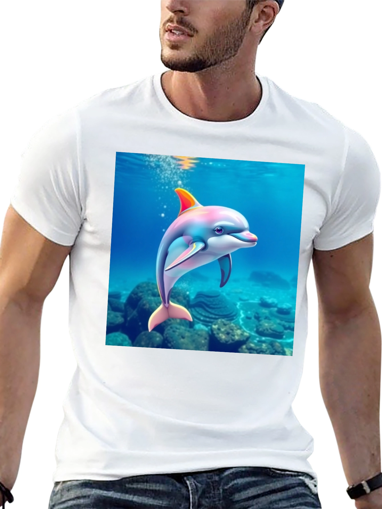 Dolphin Graphic Black T-Shirt