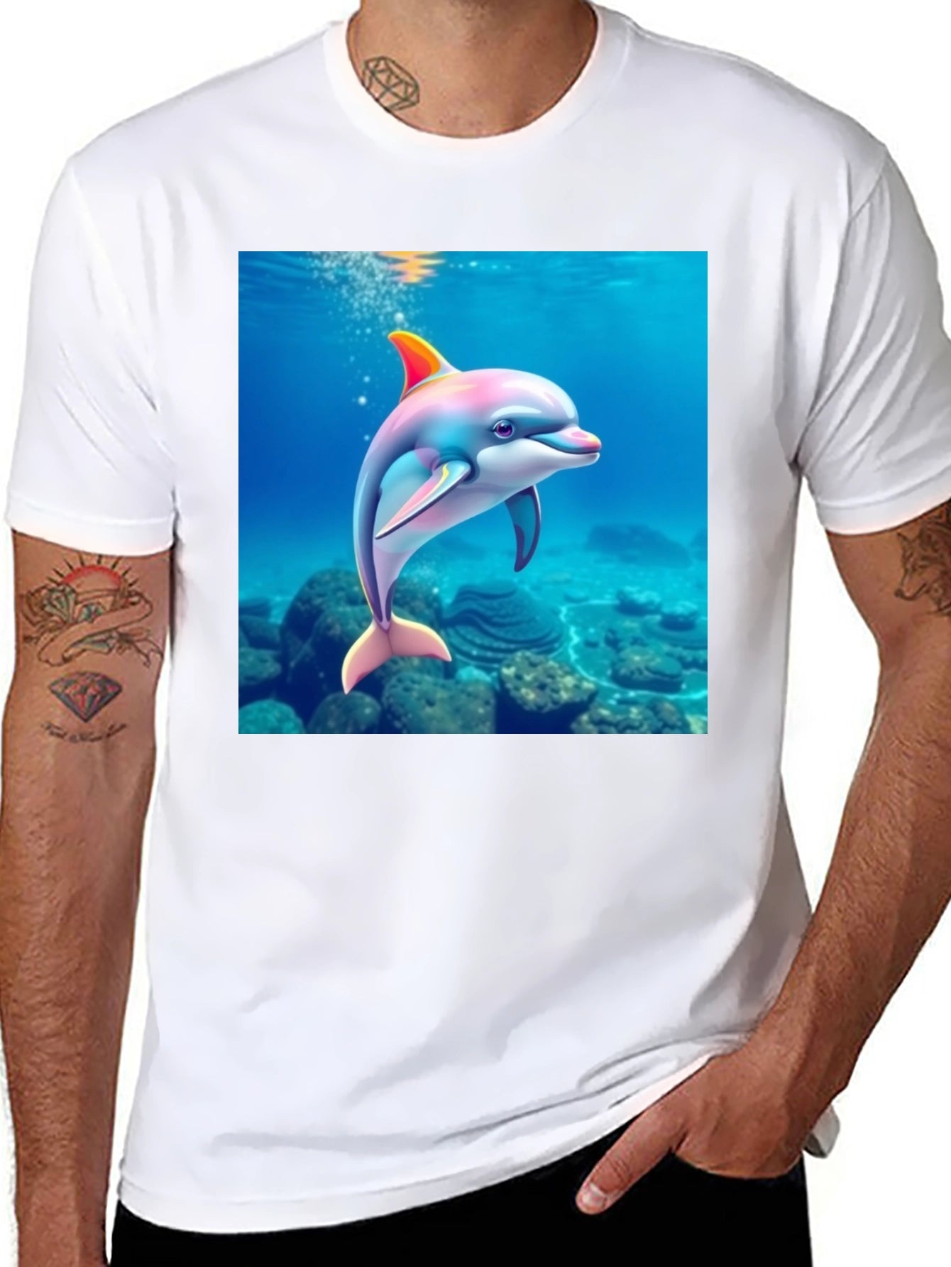 Dolphin Graphic Black T-Shirt