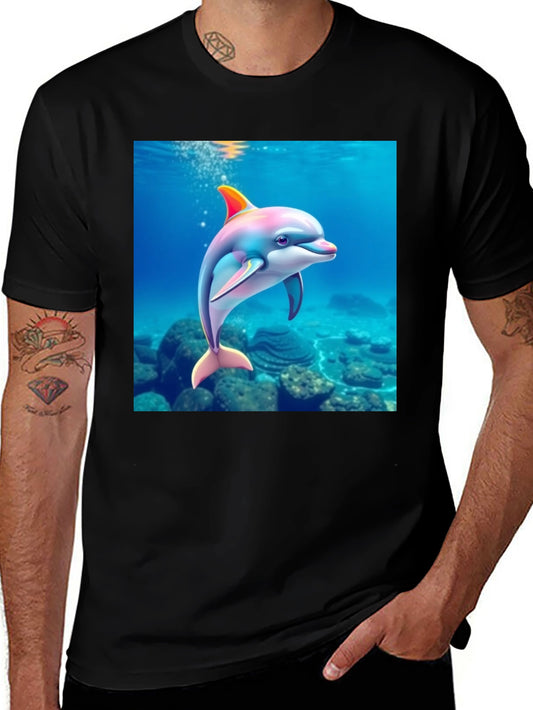 Dolphin Graphic Black T-Shirt