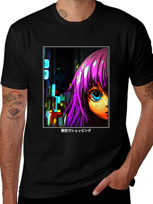 Anime Girl T-Shirt - Tokyo Shopping Design