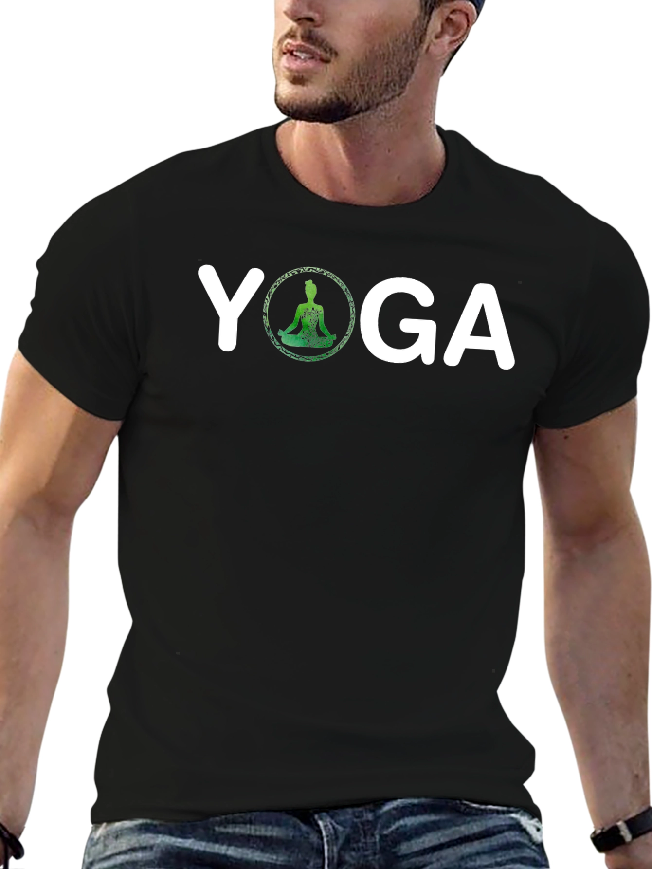 Yoga Graphic T-Shirt - Meditating Silhouette Design