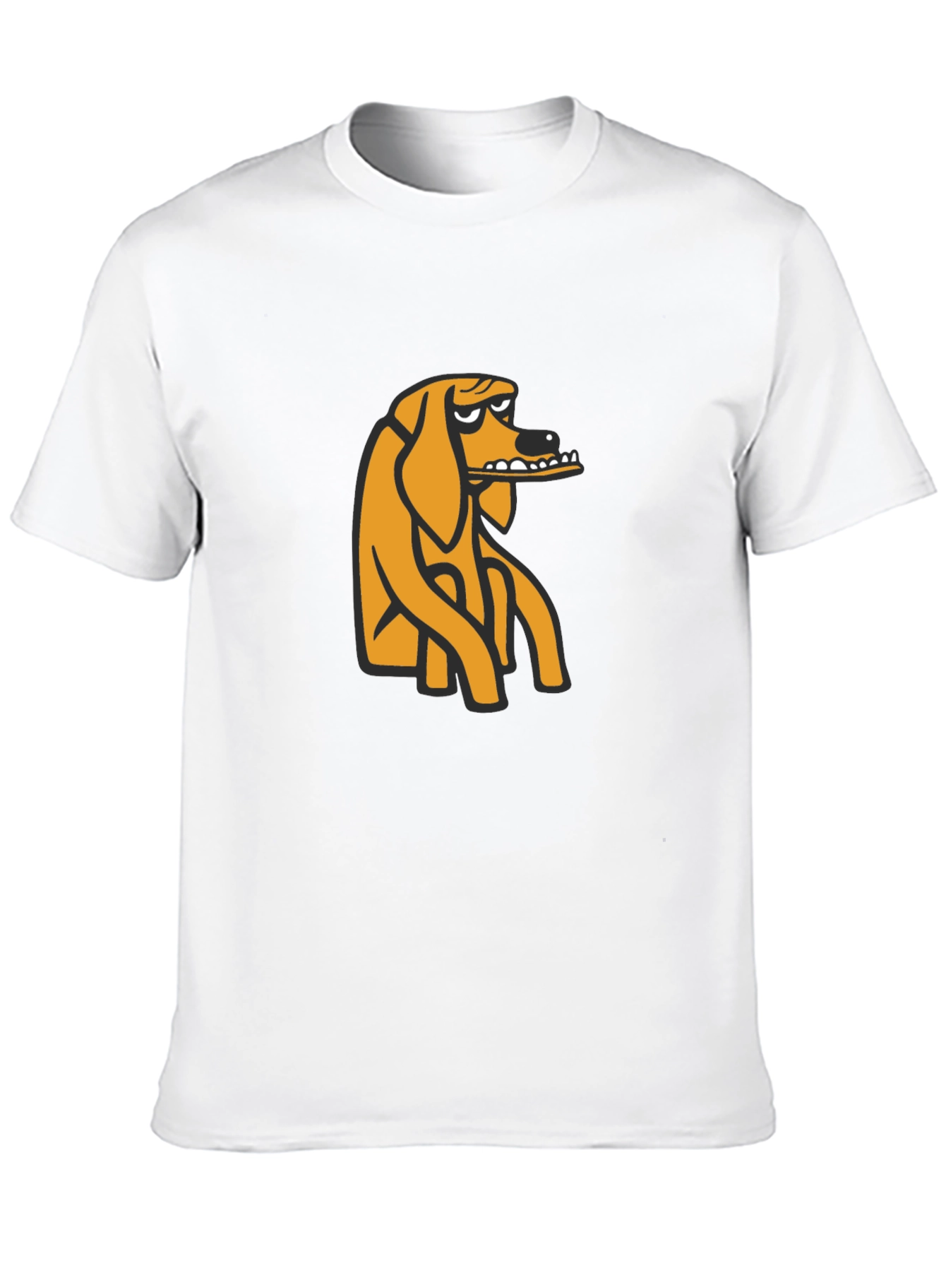 Black T-Shirt with Cartoon Dog Graphic