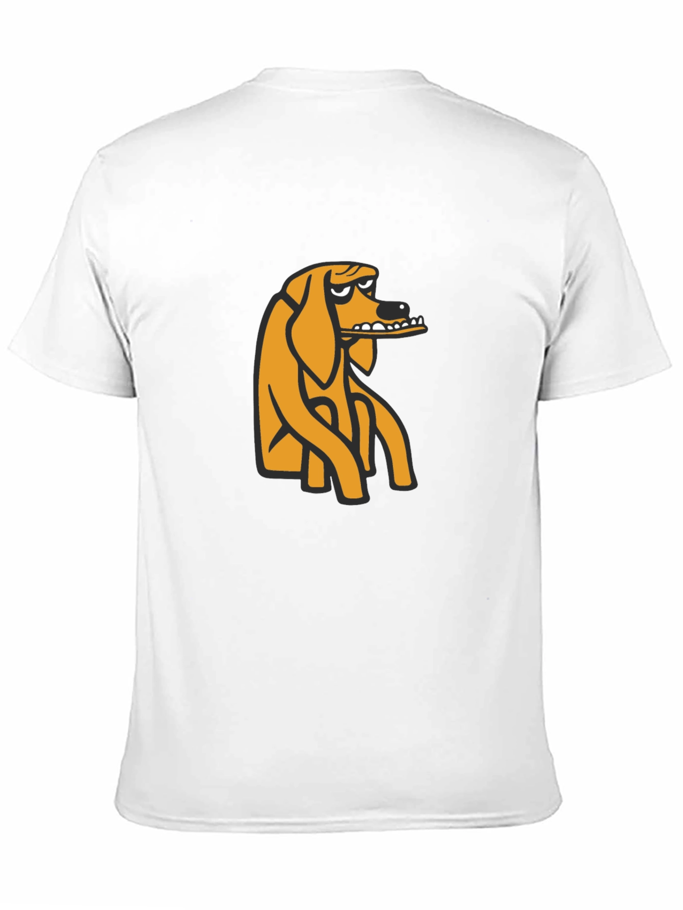 Black T-Shirt with Cartoon Dog Graphic