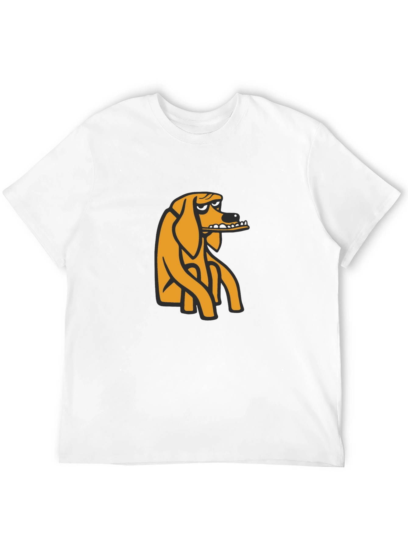 Black T-Shirt with Cartoon Dog Graphic
