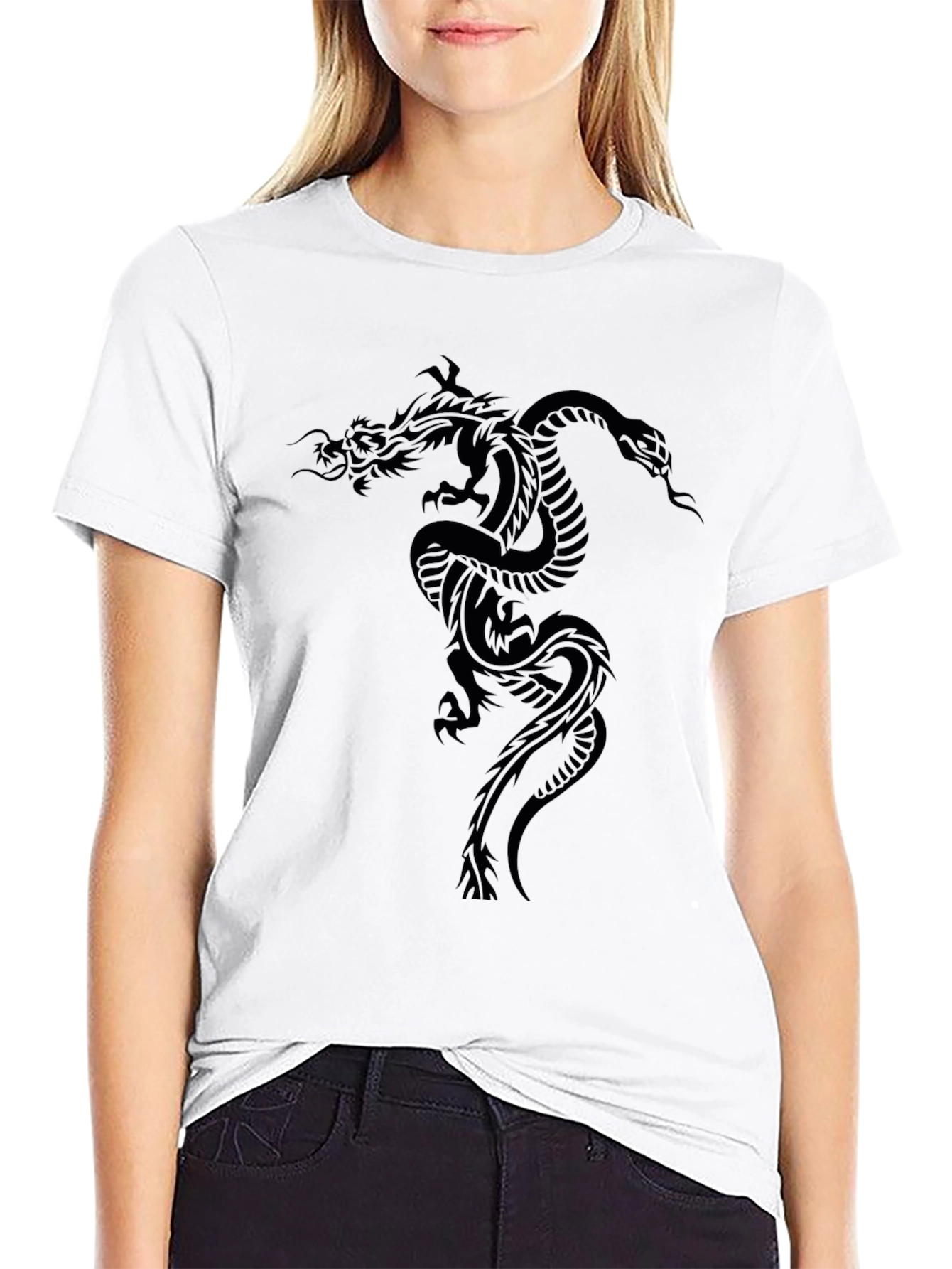 Mens Black Dragon Graphic T-Shirt