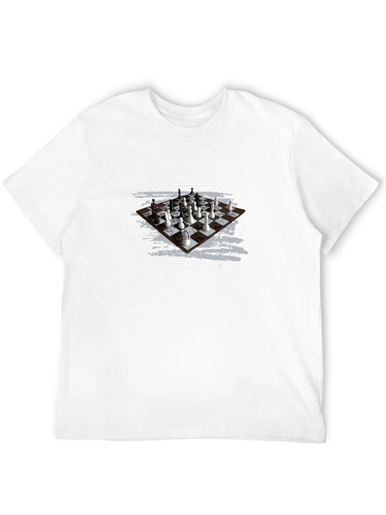 Chessboard Graphic Tee - Stylish Unisex Black T-Shirt