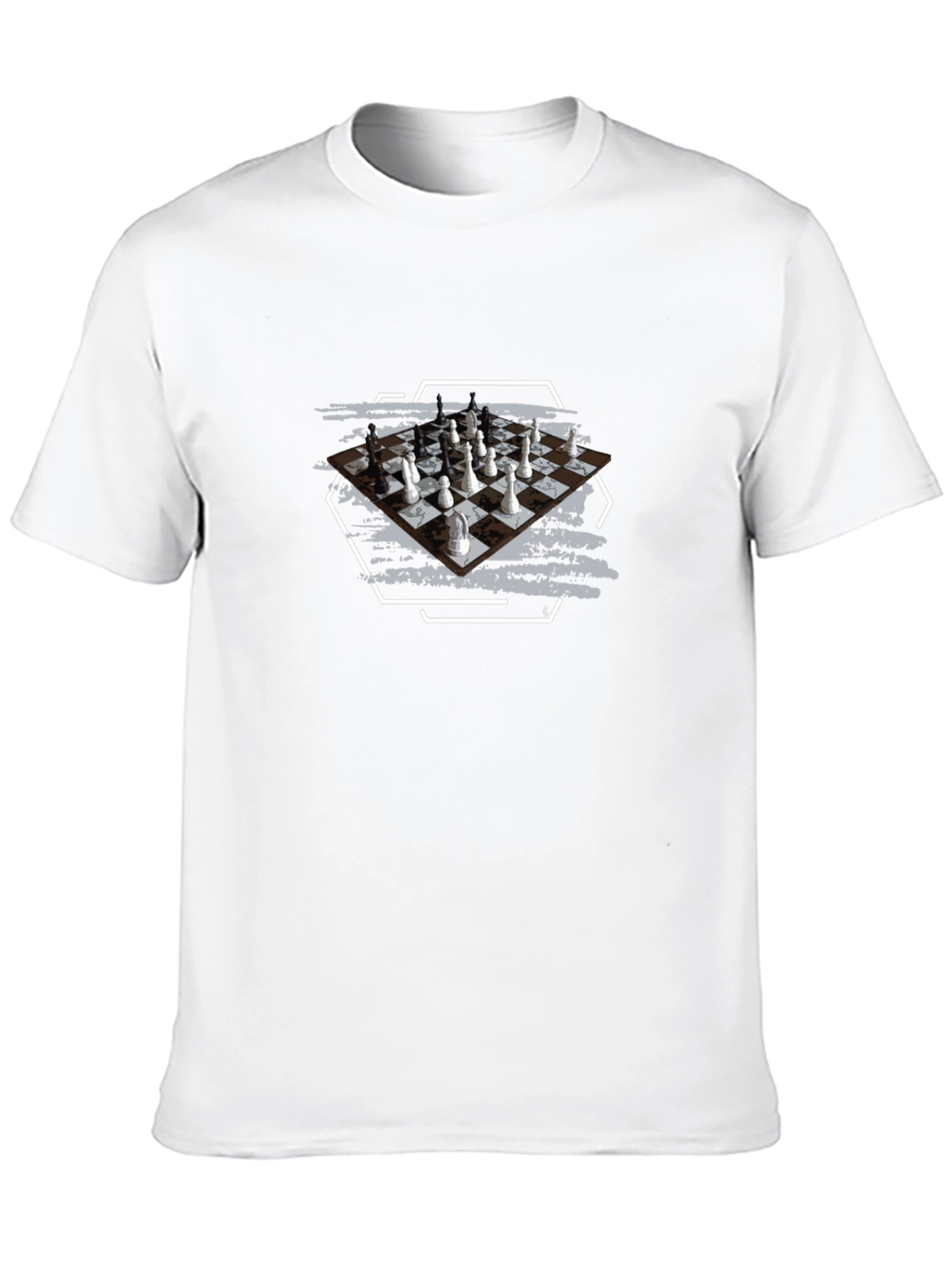 Chessboard Graphic Tee - Stylish Unisex Black T-Shirt