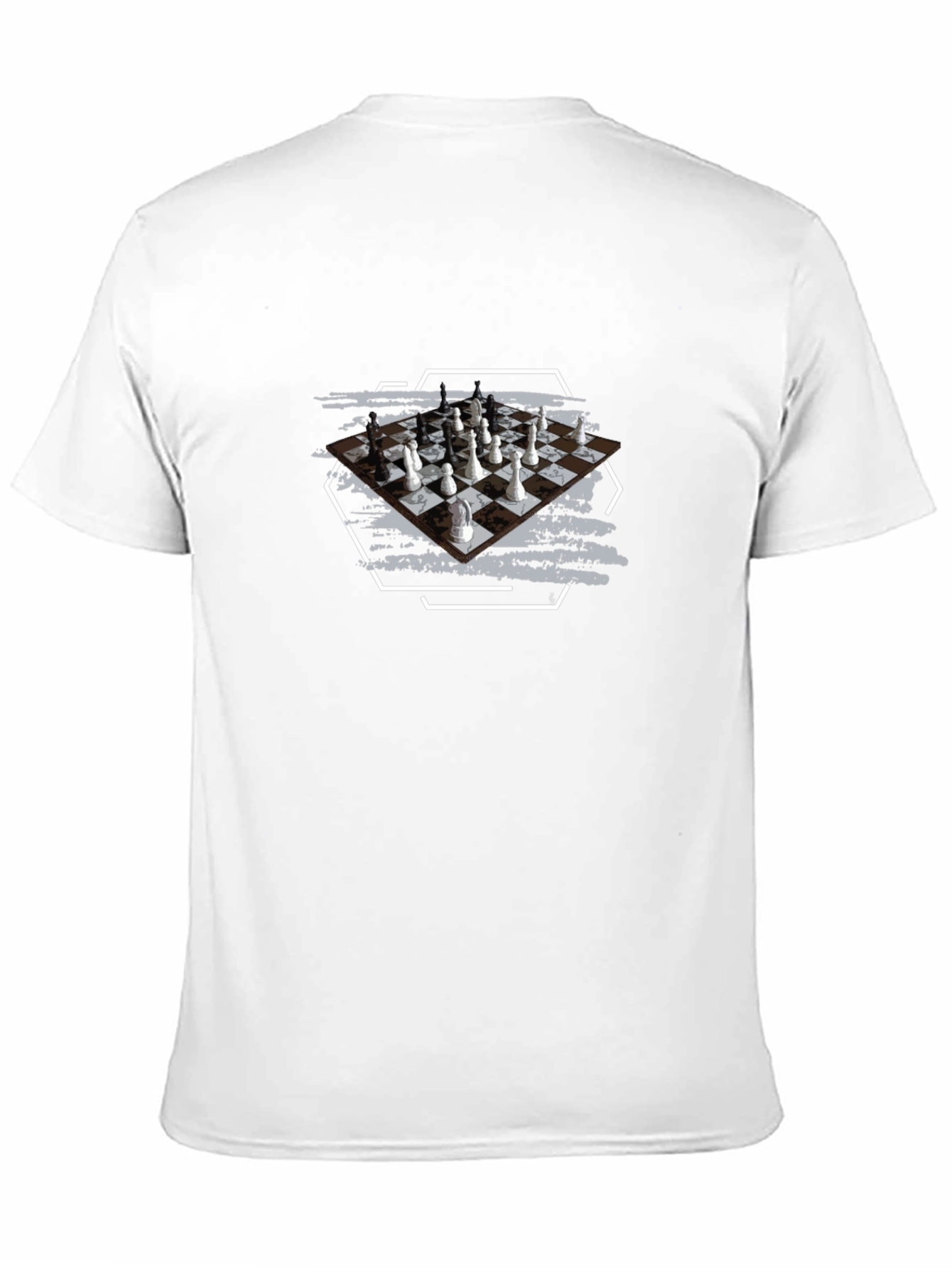 Chessboard Graphic Tee - Stylish Unisex Black T-Shirt