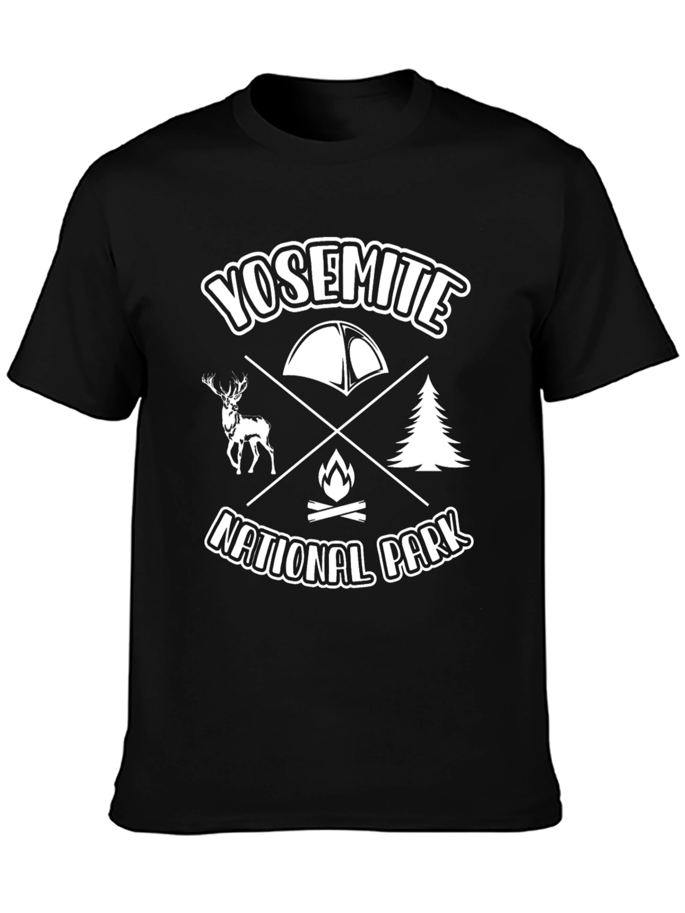 Yosemite National Park Black Graphic T-Shirt