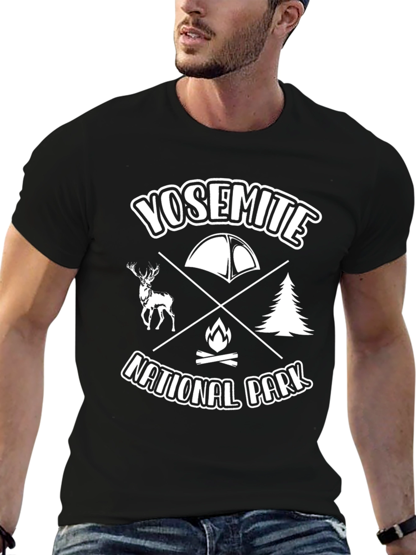 Yosemite National Park Black Graphic T-Shirt