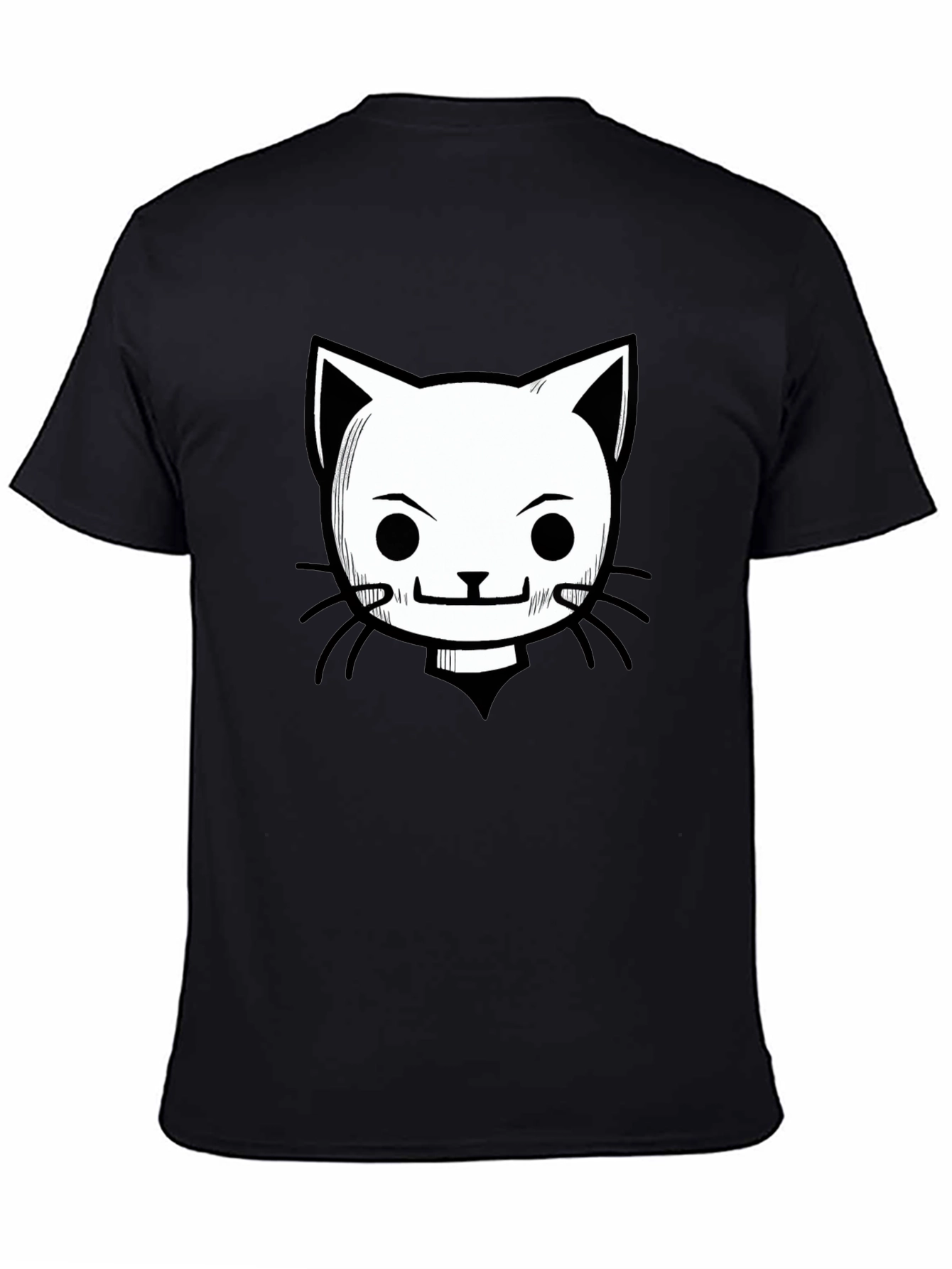Cool Cat Graphic T-Shirt - Black Crew Neck Tee