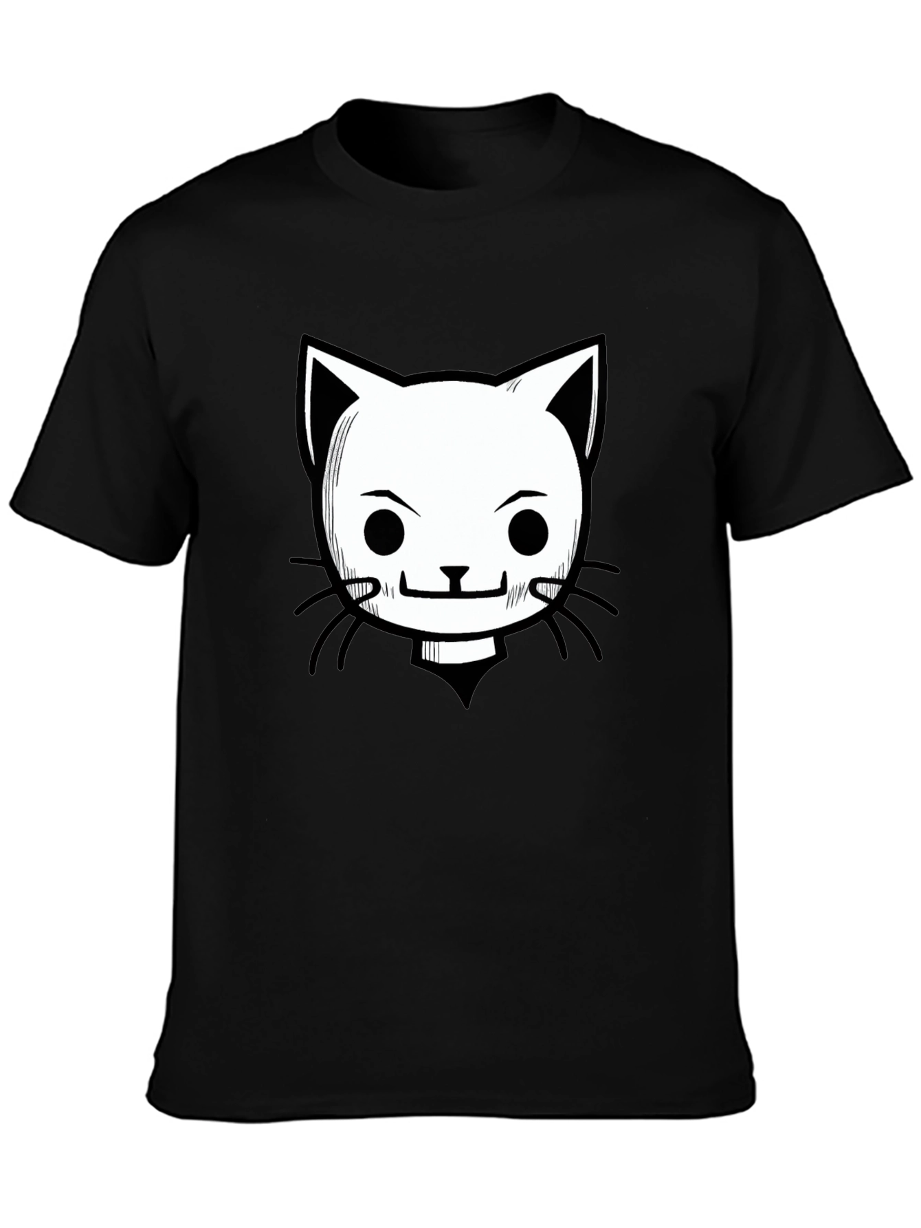 Cool Cat Graphic T-Shirt - Black Crew Neck Tee