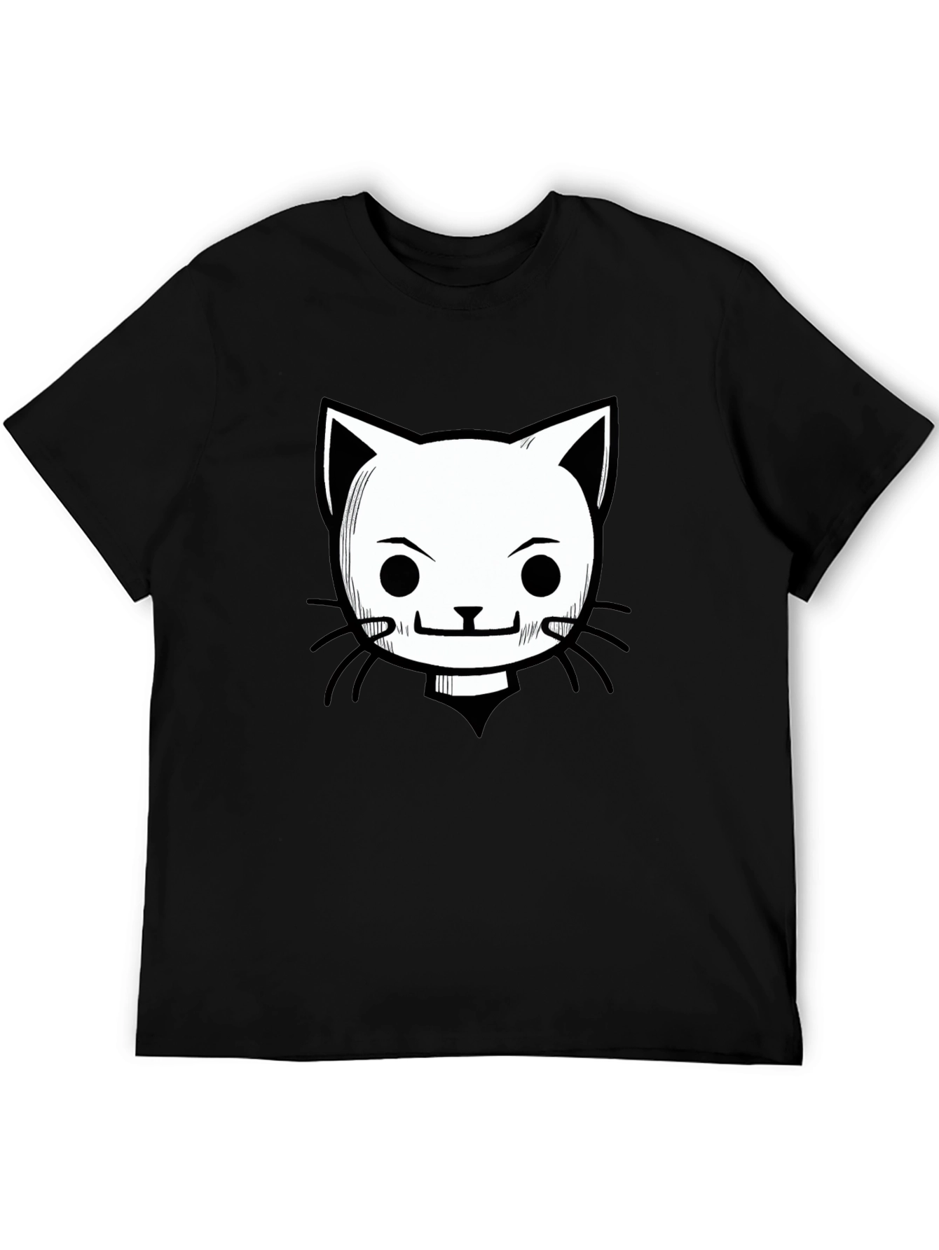 Cool Cat Graphic T-Shirt - Black Crew Neck Tee