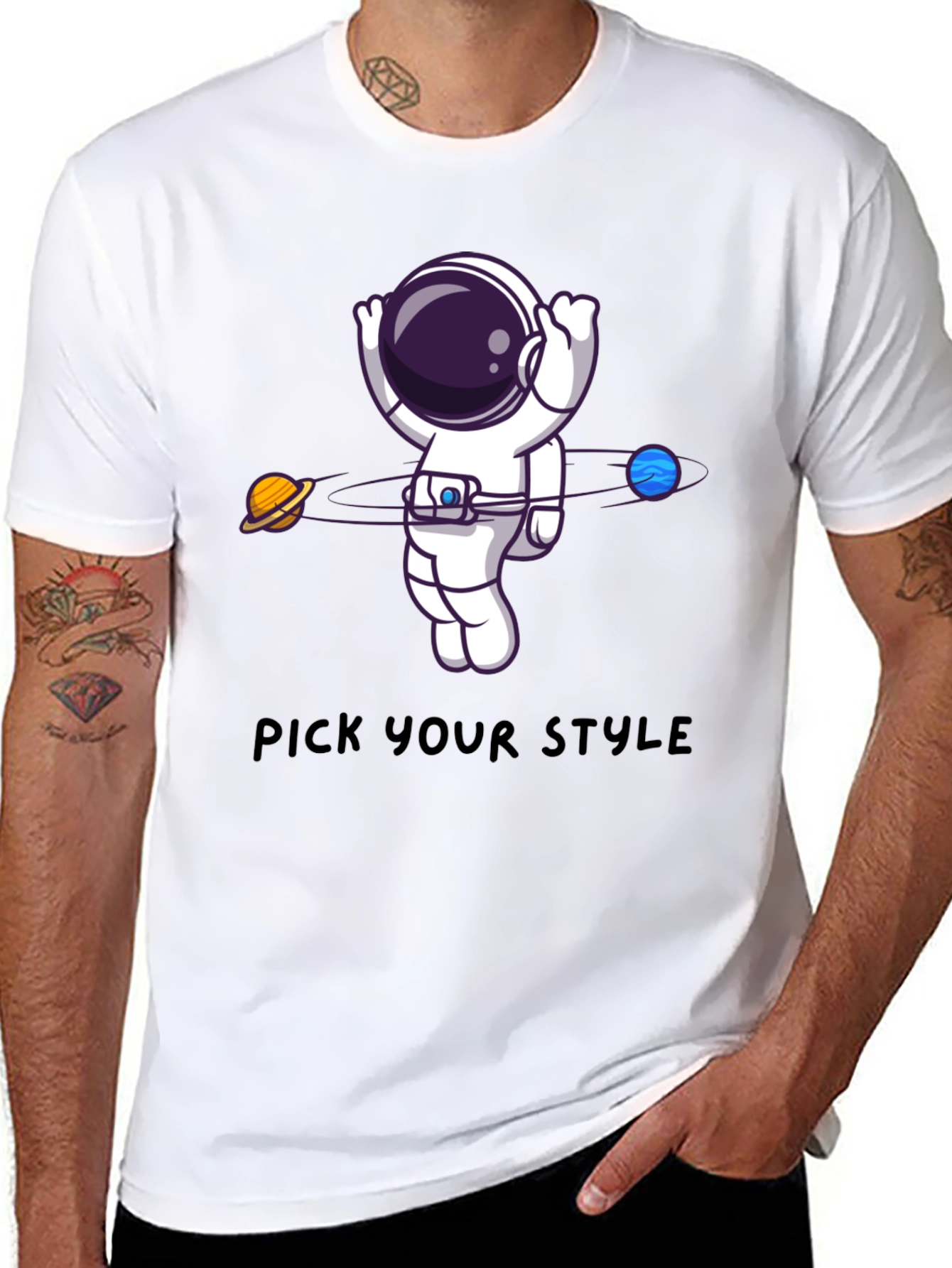 Astronaut Orbit Graphic Tee - Pick Your Style