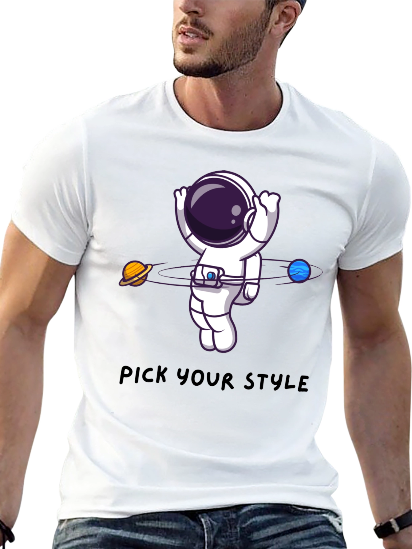 Astronaut Orbit Graphic Tee - Pick Your Style