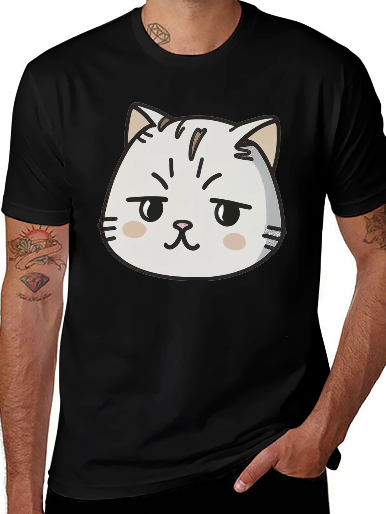 Grumpy Cat Graphic Tee - Mens Black T-Shirt