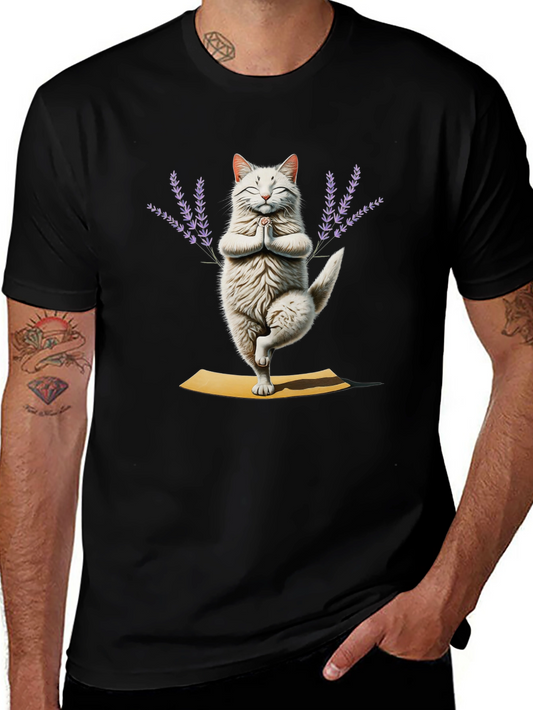 Yoga Cat T-Shirt - Meditating Feline Tee