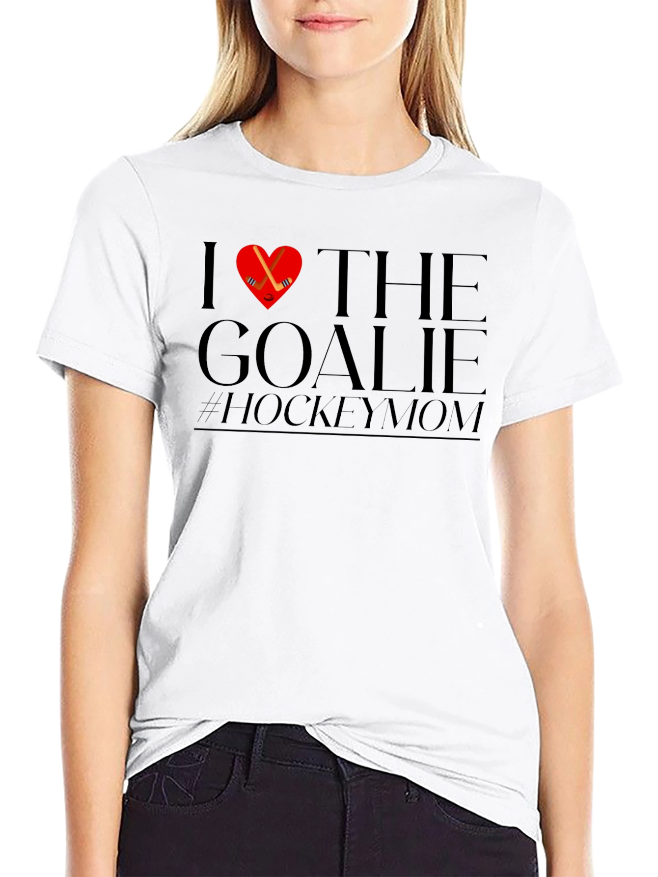 Hockey Mom T-Shirt - I Love The Goalie