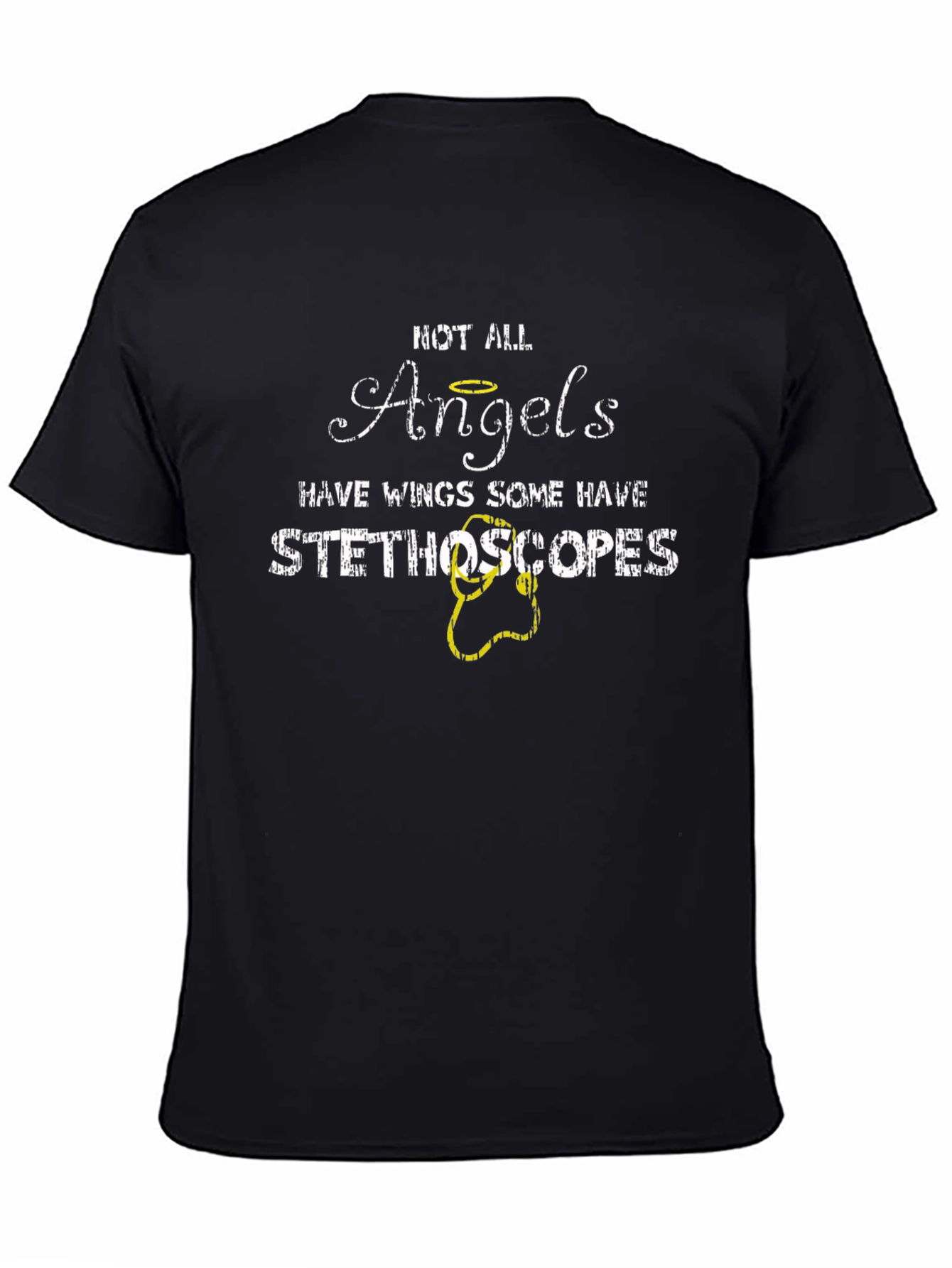 Not All Angels Stethoscope Graphic T-Shirt