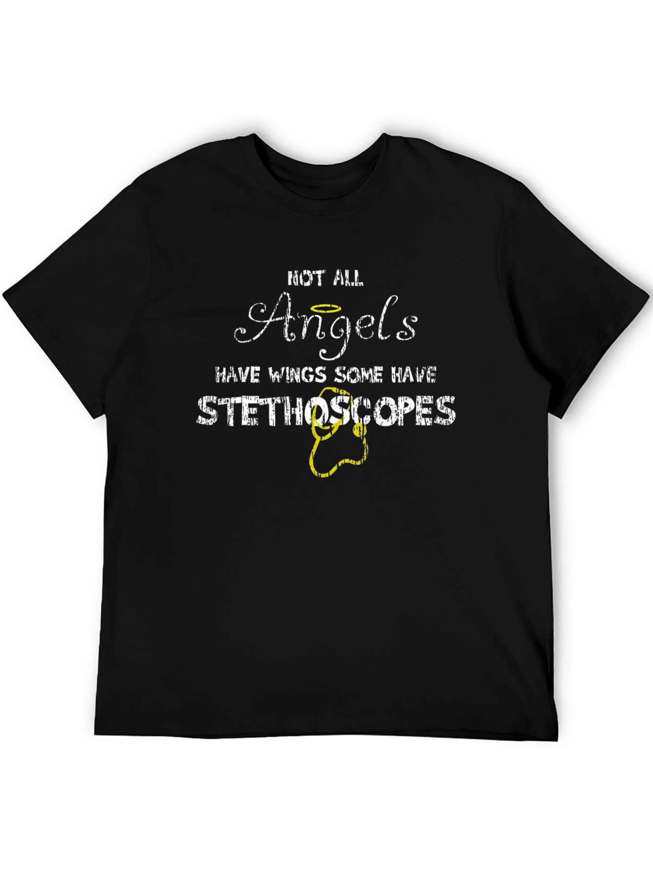 Not All Angels Stethoscope Graphic T-Shirt