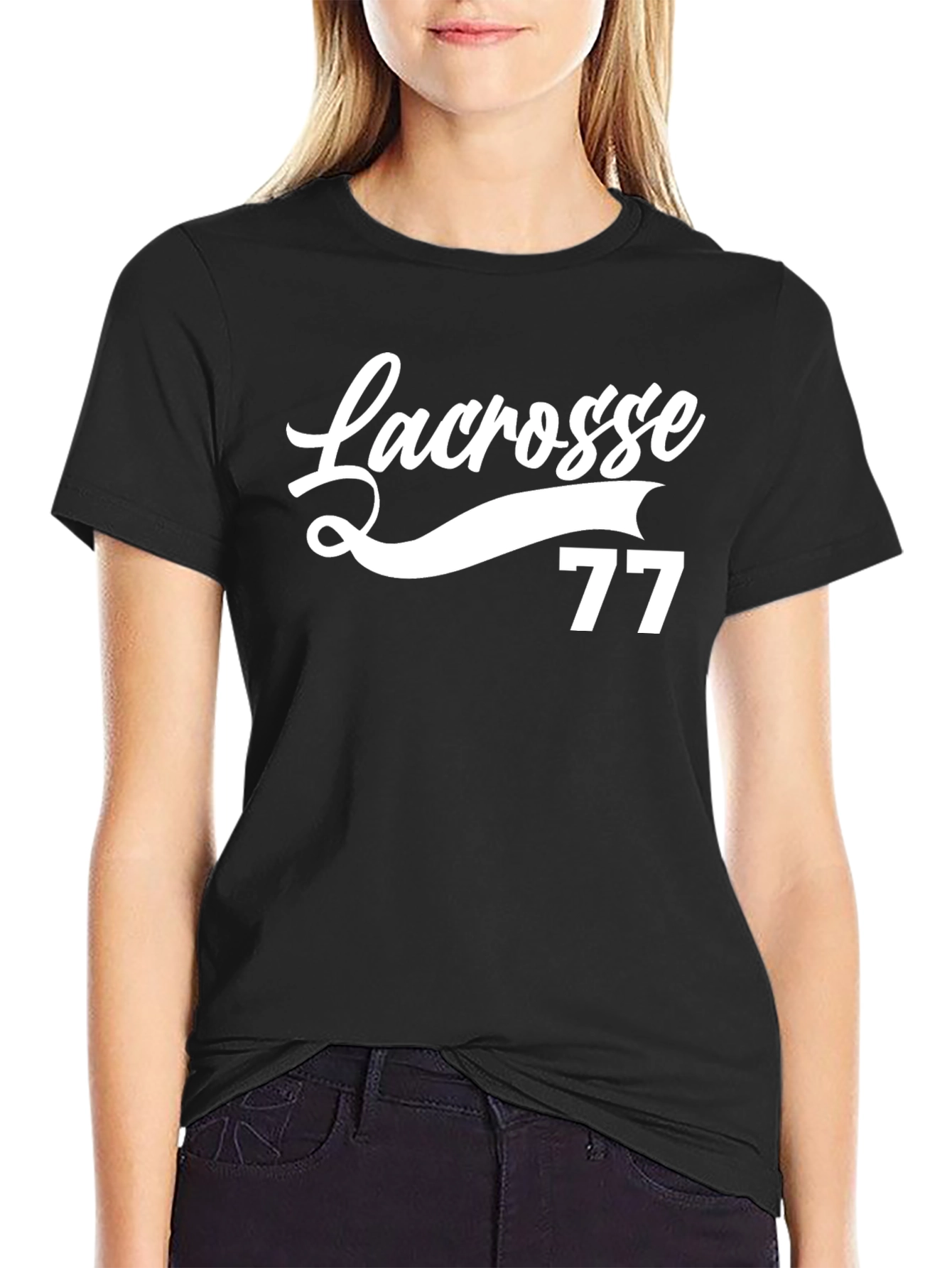 Lacrosse 77 Graphic Print Black T-Shirt