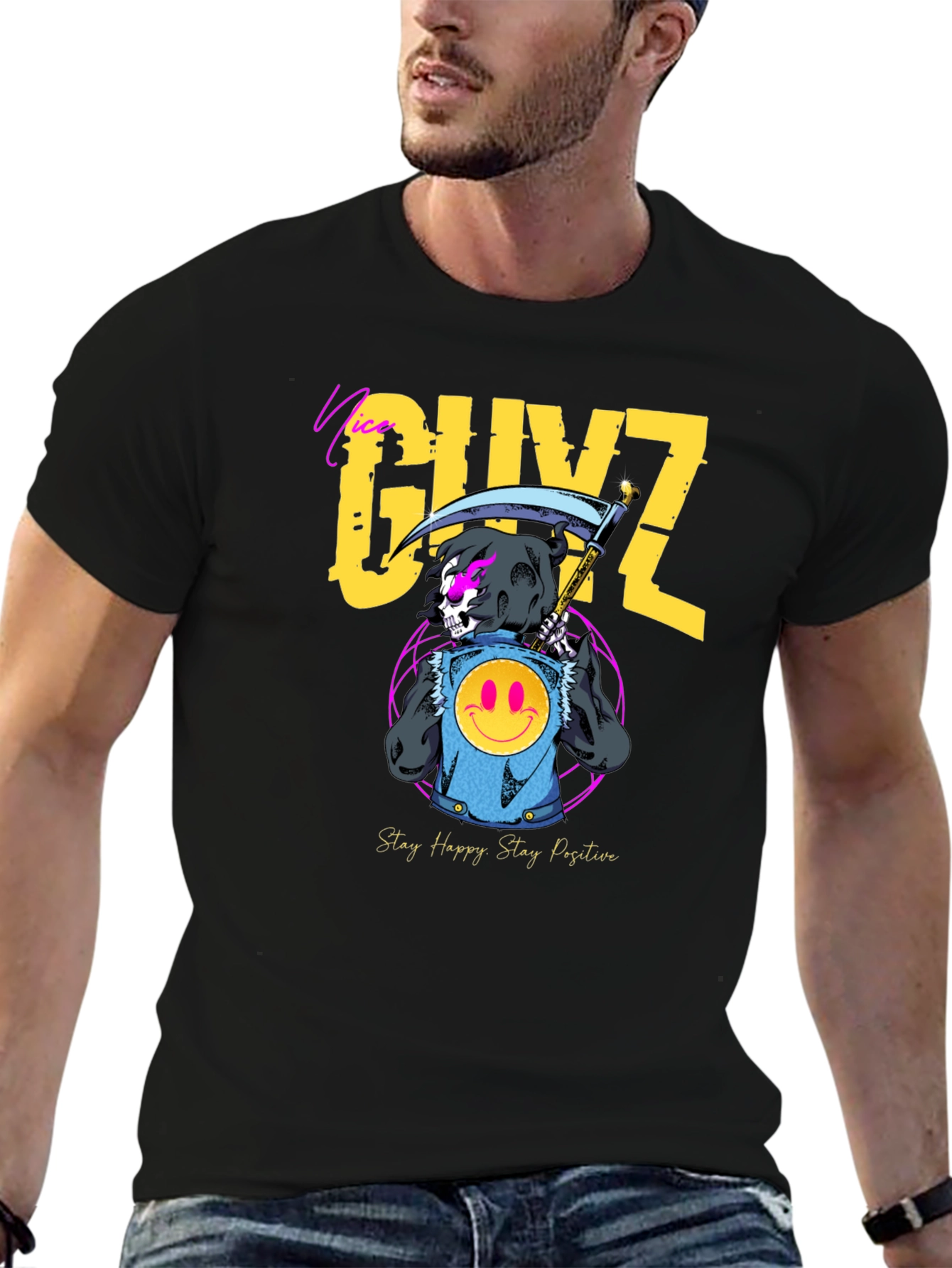 Nice GUYZ T-Shirt - Stay Happy Stay Positive