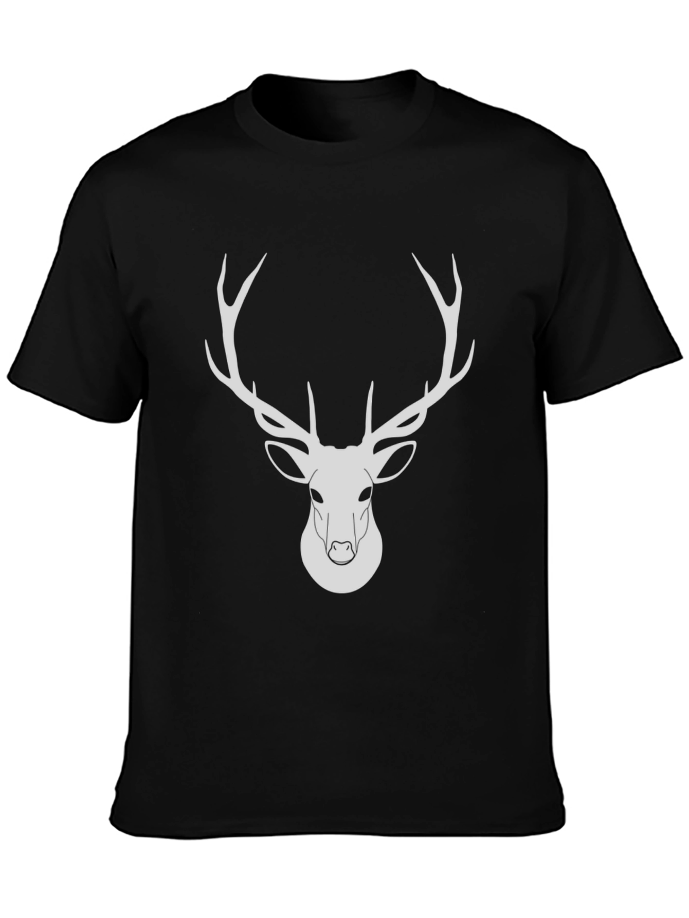 Black Deer Graphic Tee - Modern Wildlife Design