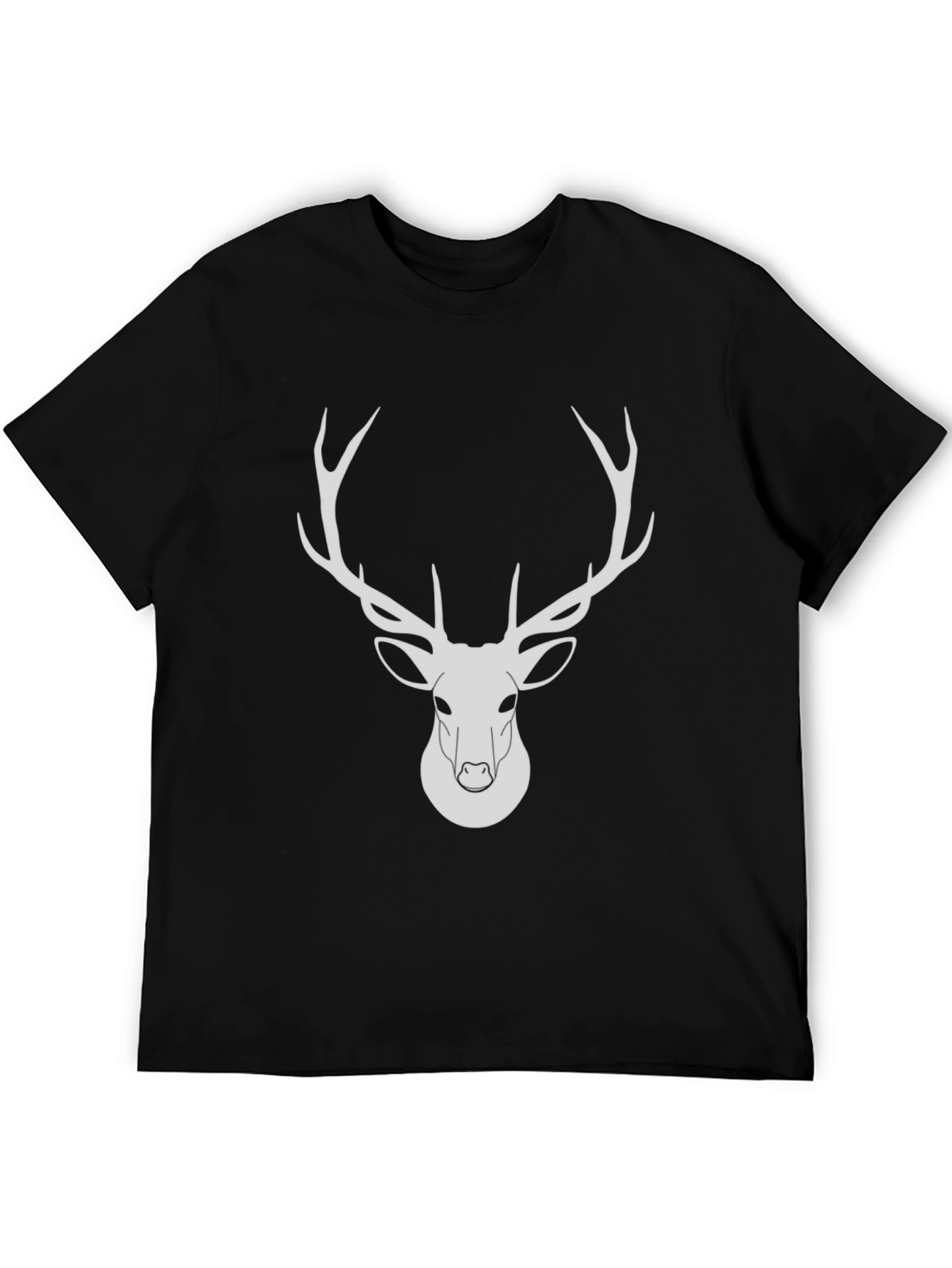 Black Deer Graphic Tee - Modern Wildlife Design