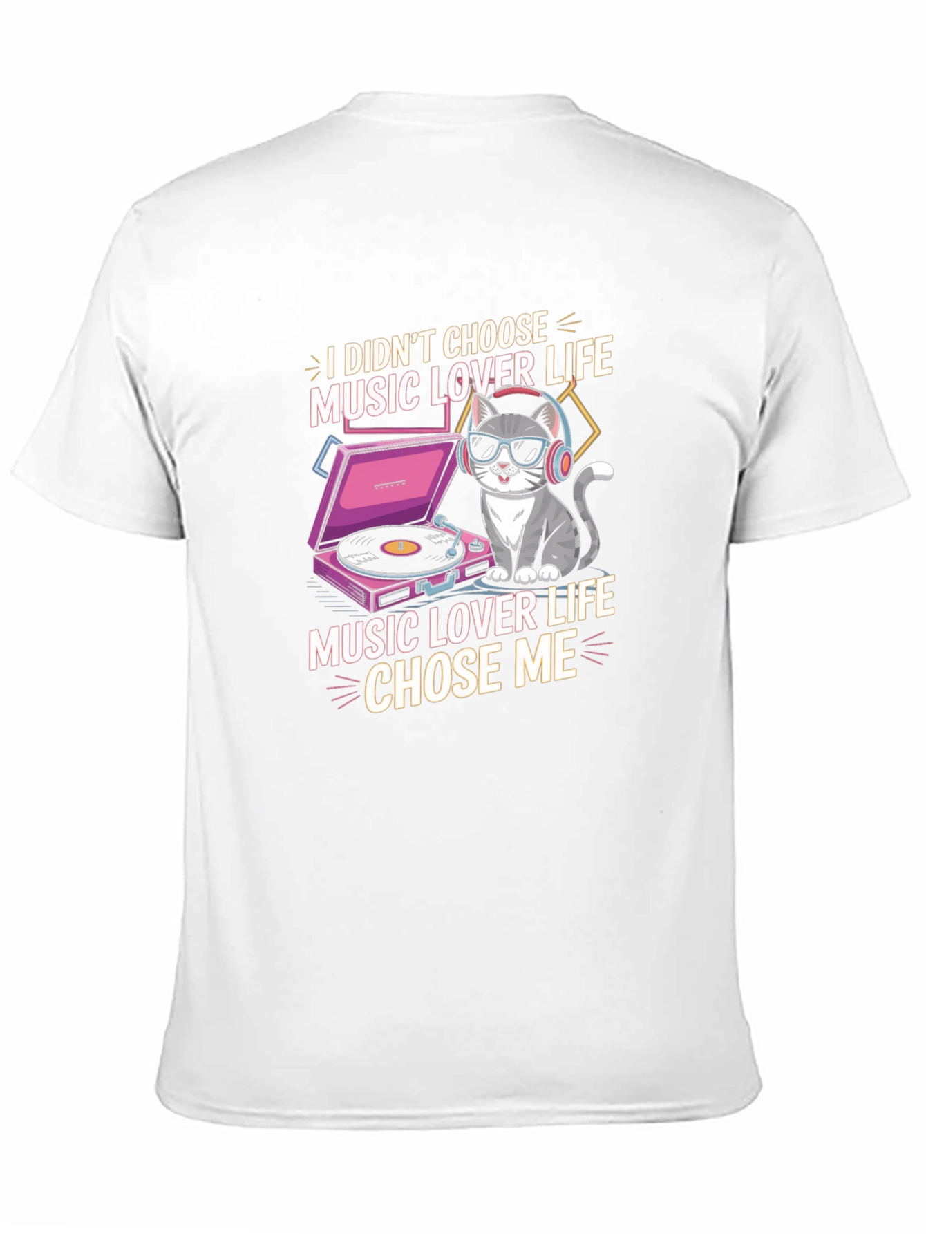 Music Lover Cat Graphic T-Shirt