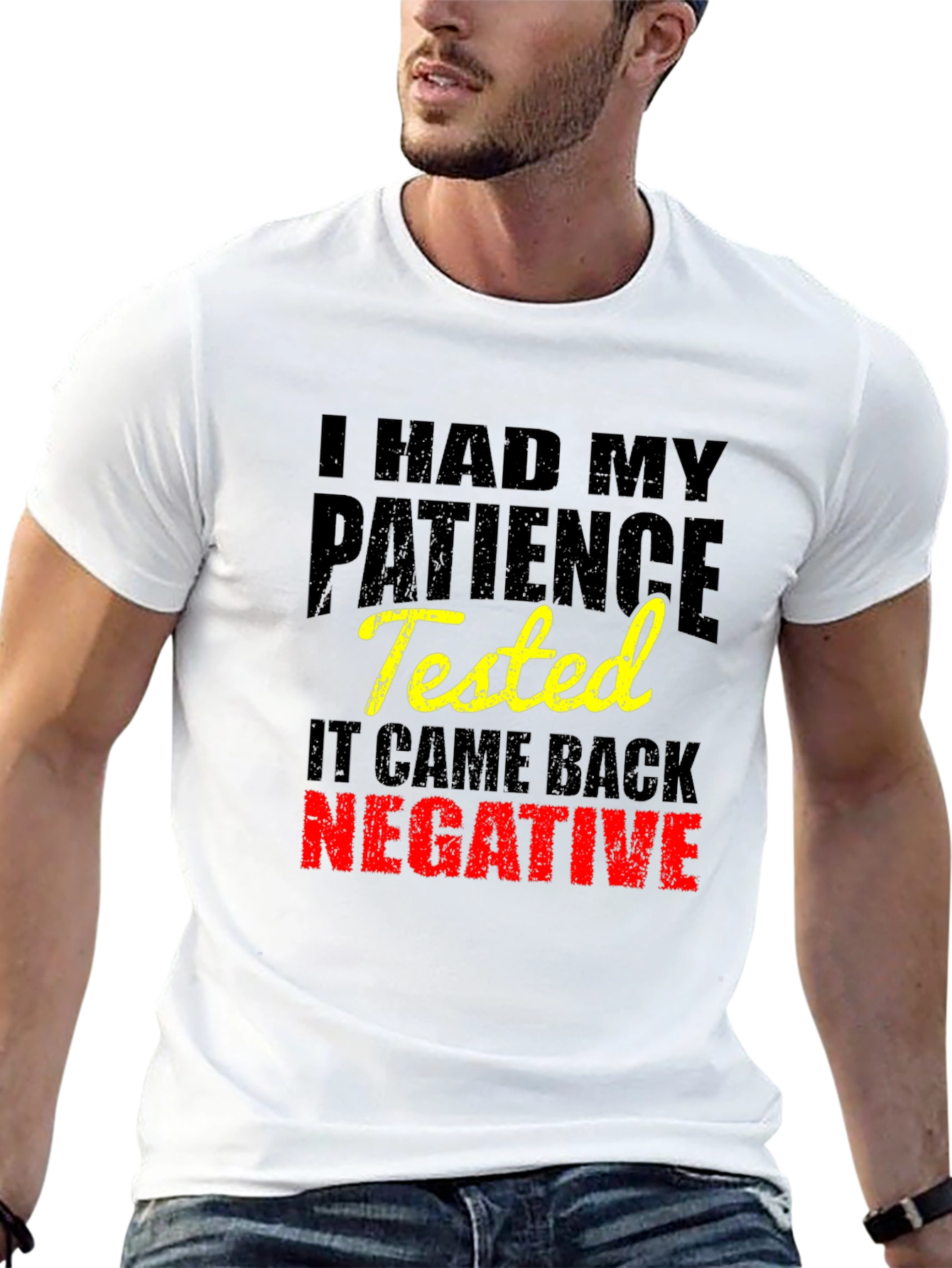 Funny Patience Tested Negative Black T-Shirt