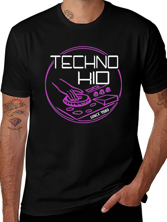 Techno Kid DJ Since 1980 T-Shirt - Black