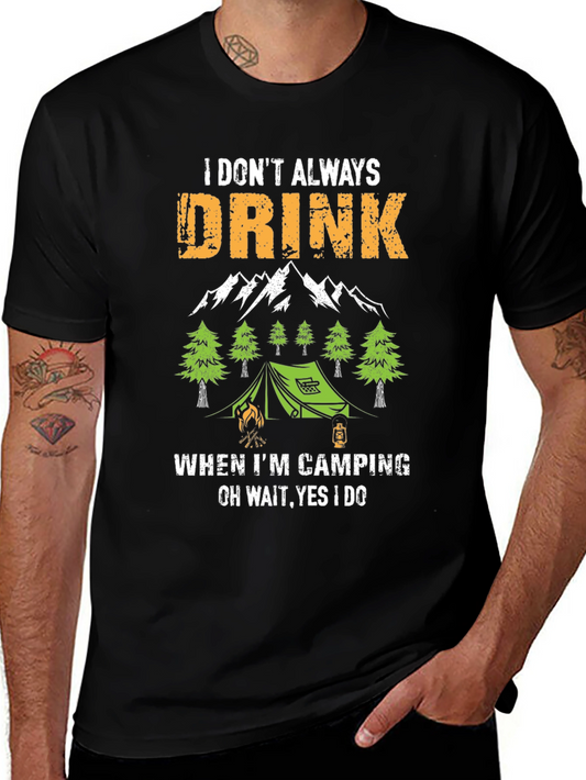 Funny Camping & Drinking T-Shirt