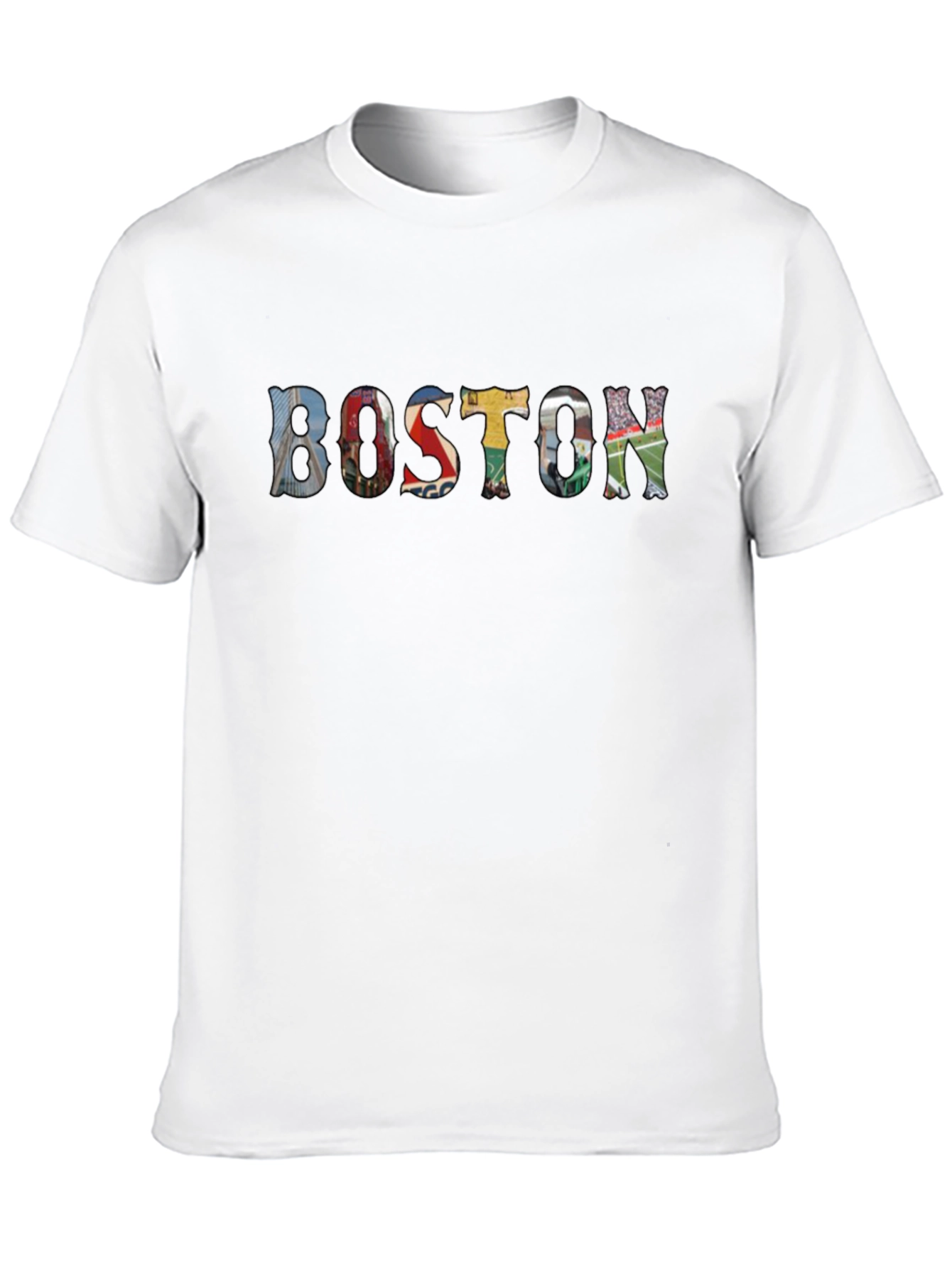 Boston Landmark Collage Graphic T-Shirt - Black